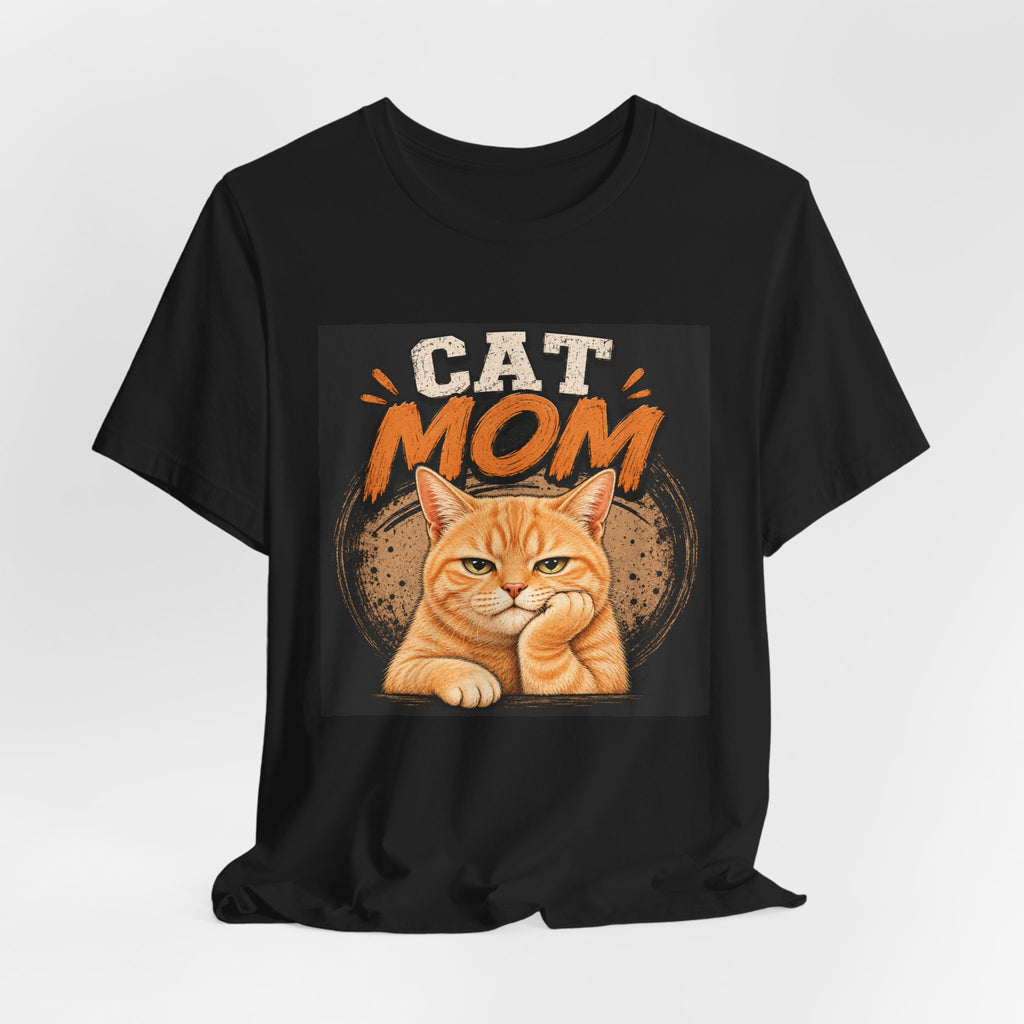 Cat Mom T-Shirt — Cute Orange Cat Graphic Tee for Cat Lovers