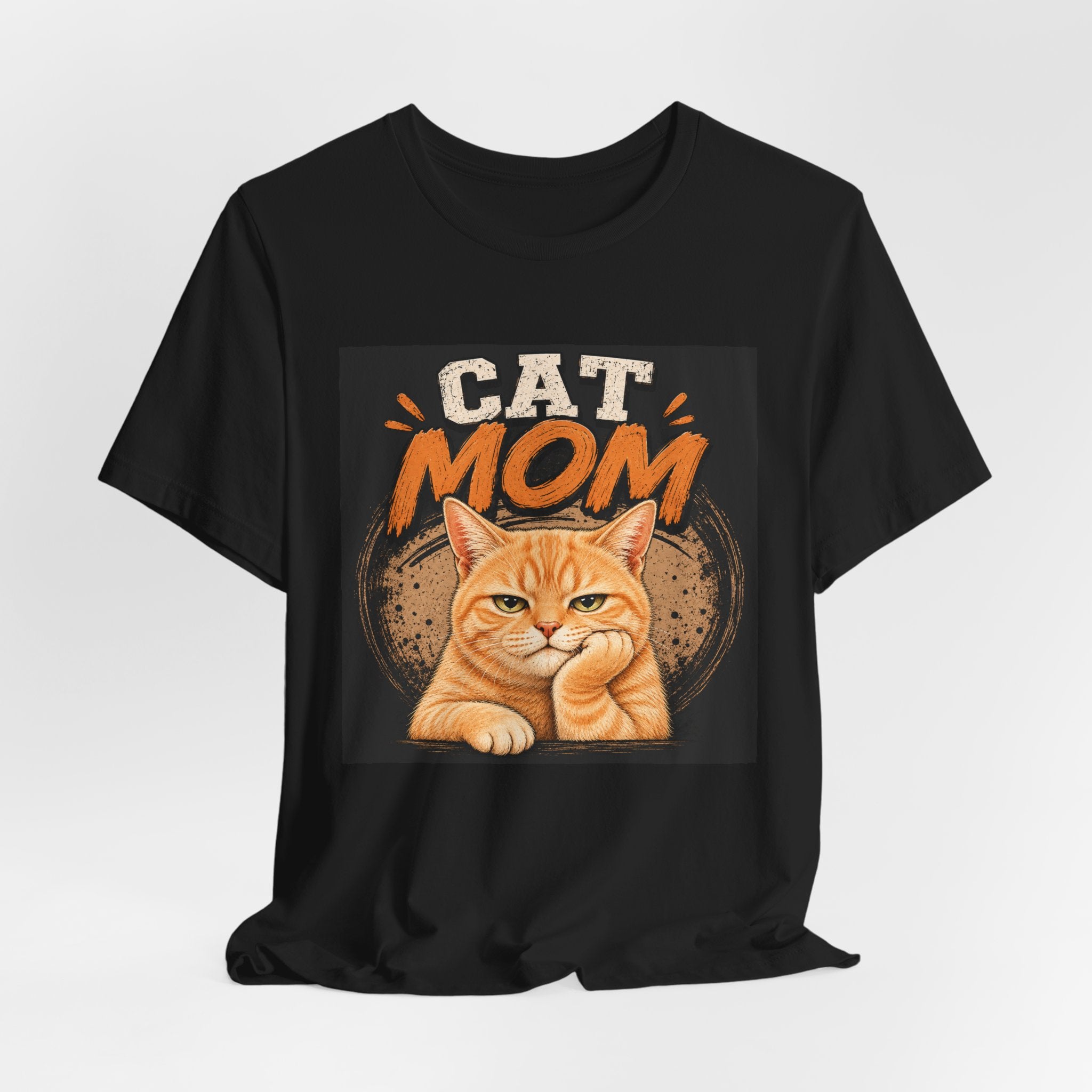 Cat Mom T-Shirt — Cute Orange Cat Graphic Tee for Cat Lovers