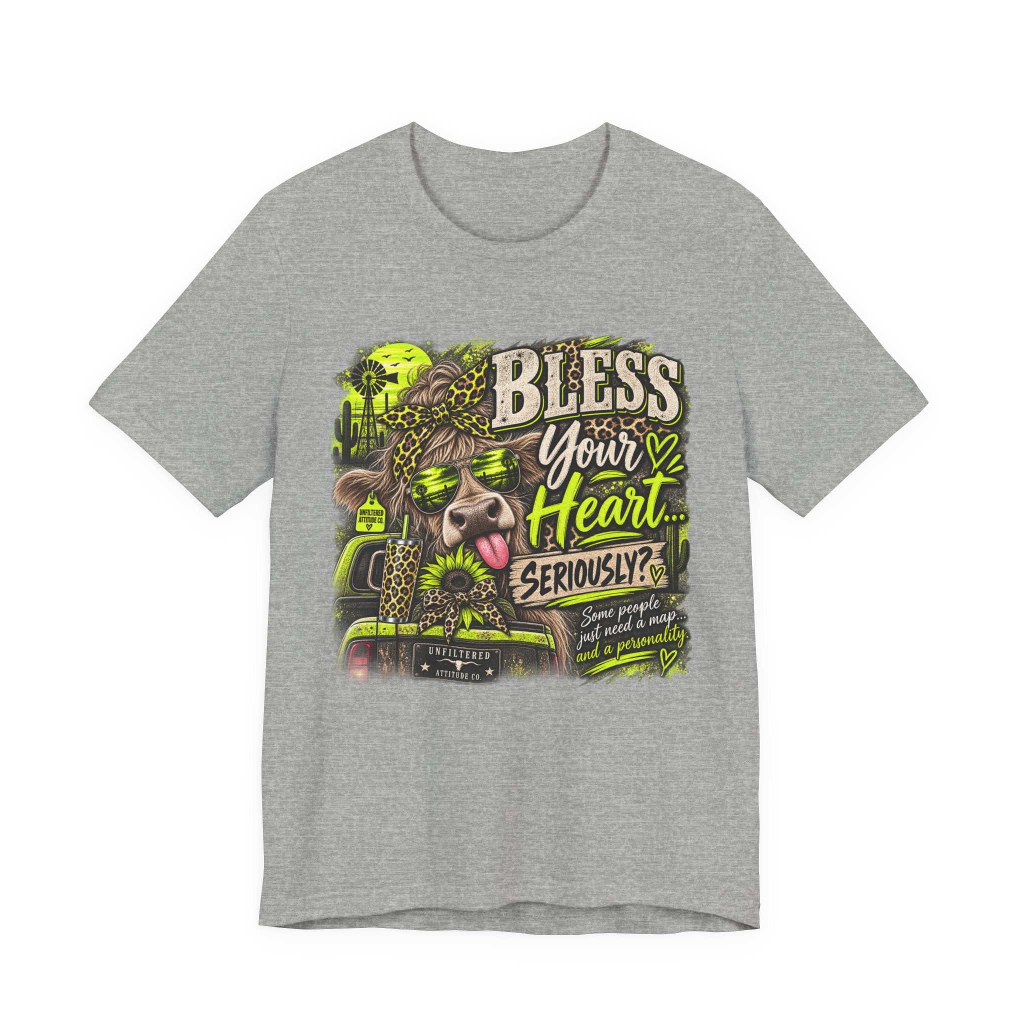 T‑Shirt — "Bless Your Heart... Seriously?" Cow Graphic Tee