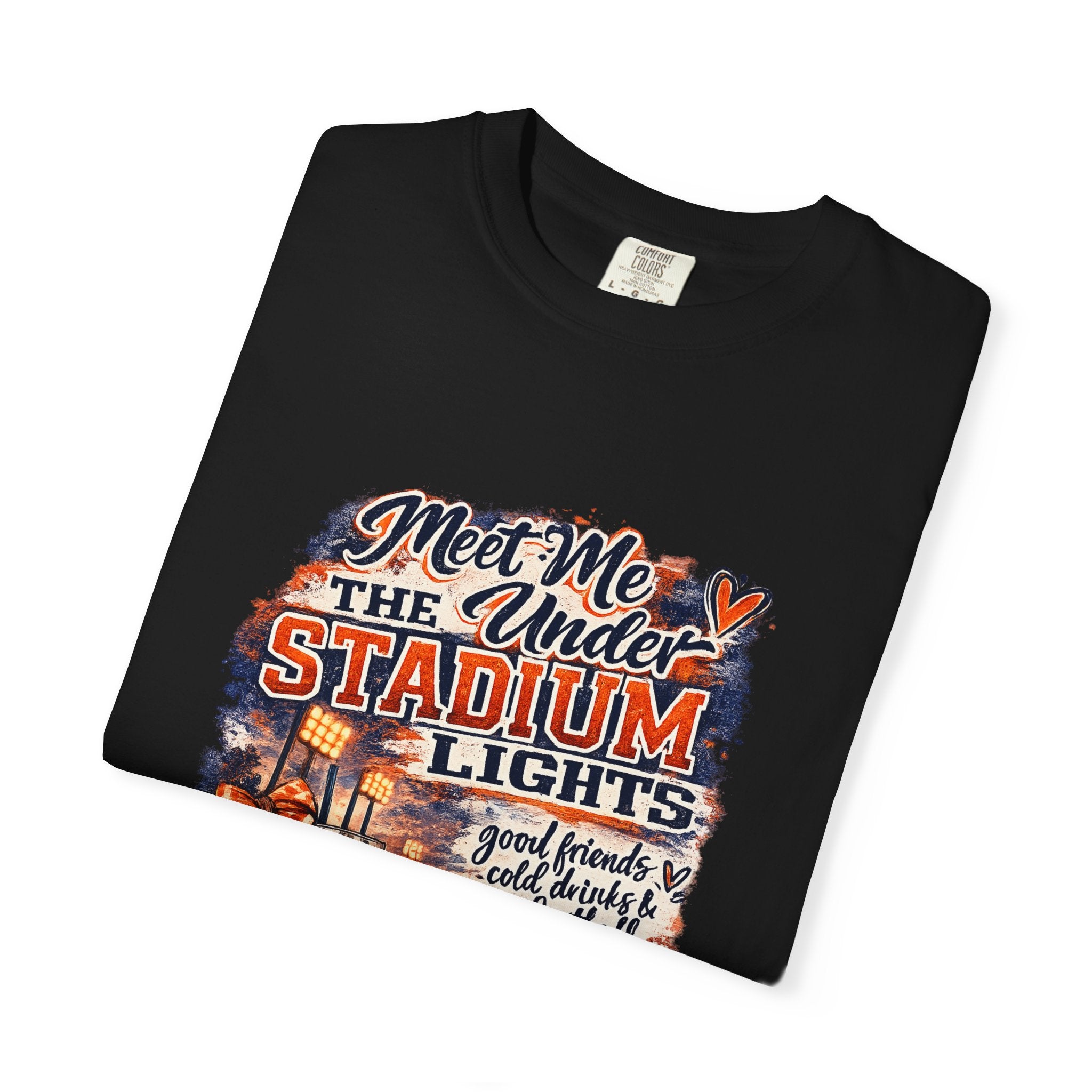 Stadium Lights Football Graphic T-Shirt — "Meet Me Under the Stadium Lights"