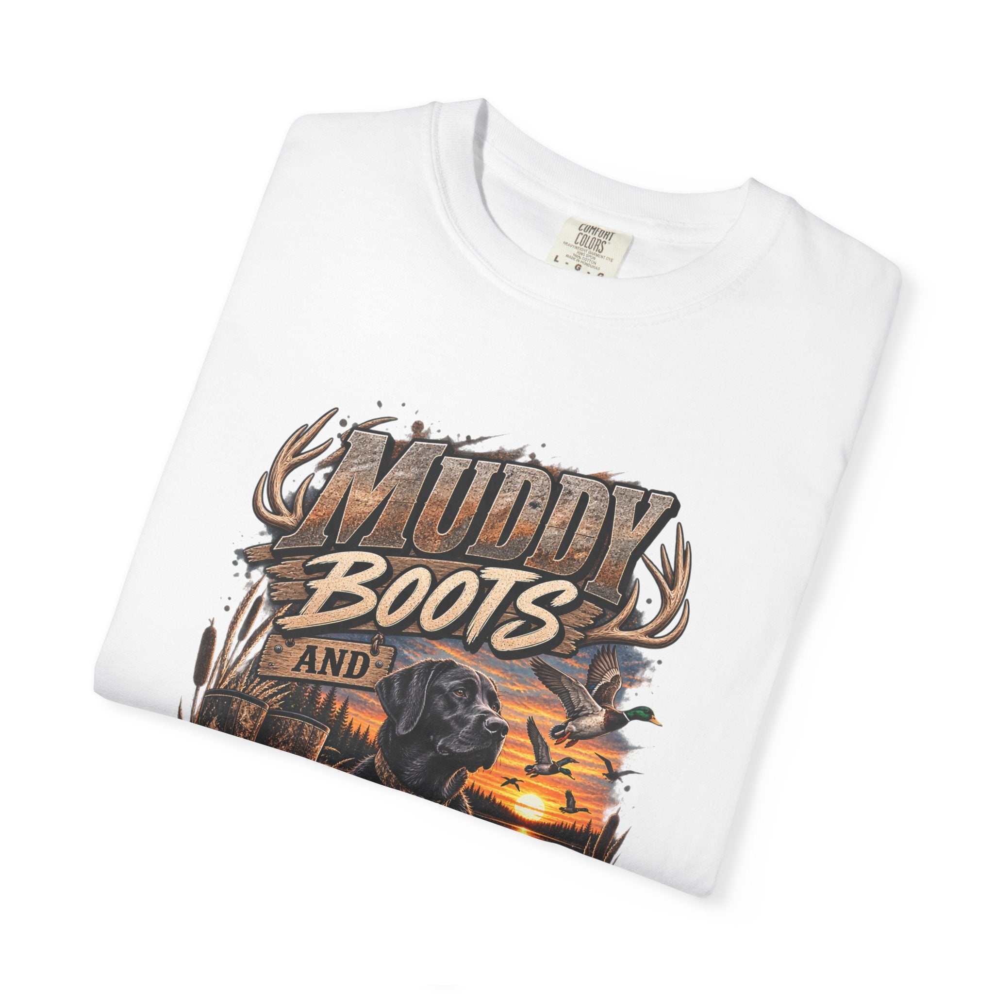 Duck Hunting T-Shirt — "Muddy Boots and Duck Calls" Graphic Tee for Hunters