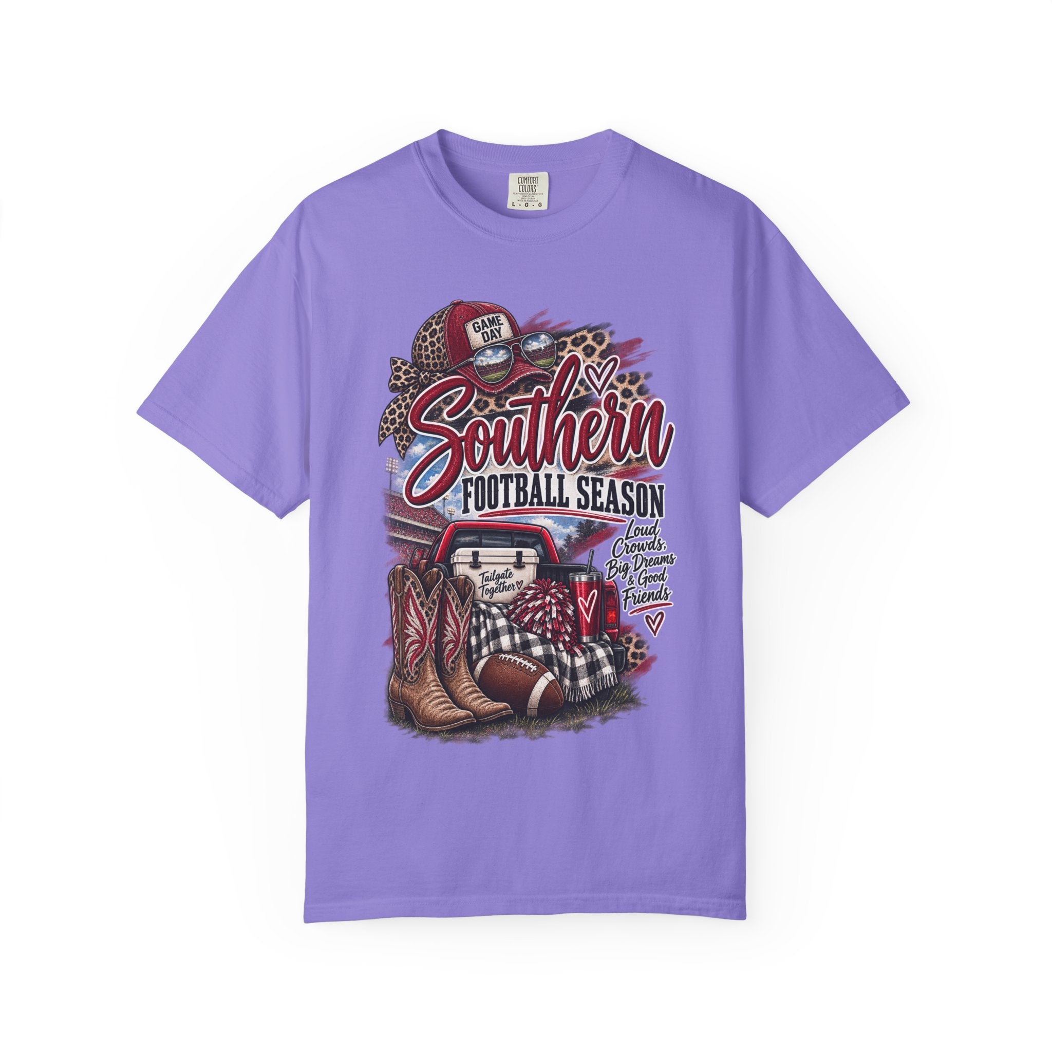 Southern Football Season T-Shirt — Vintage Truck, Cowboy Boots & Helmet Tailgate Tee