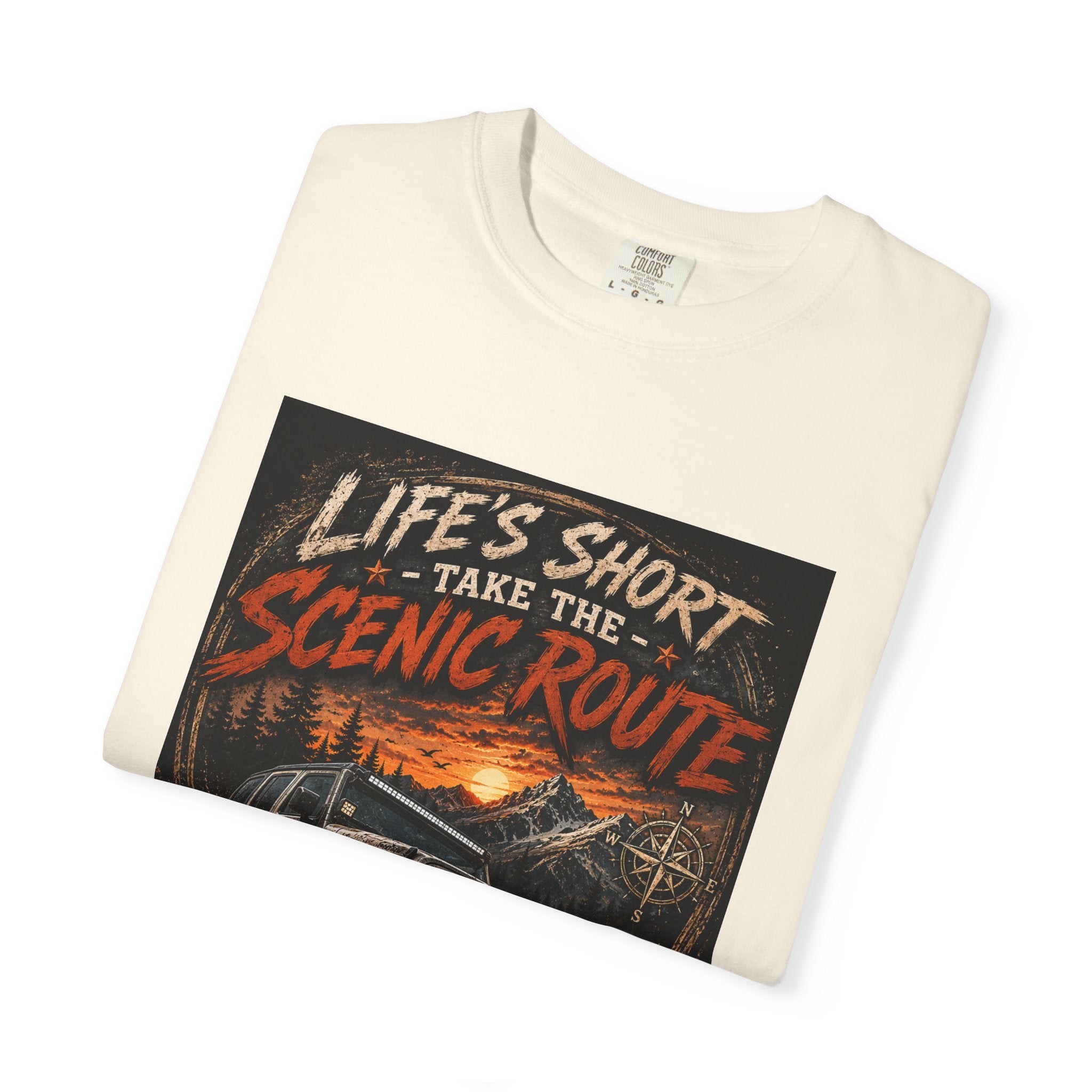 Off-Road Scenic Route T-Shirt — "Life’s Short, Take the Scenic Route" Adventure Tee