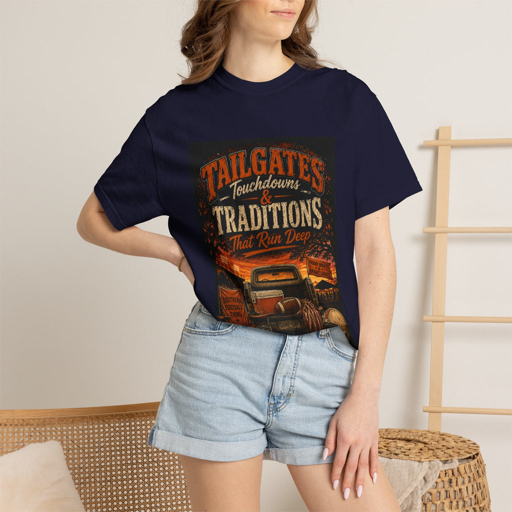 Tailgates & Touchdowns T-Shirt — Tailgate Traditions Football Game Day Tee