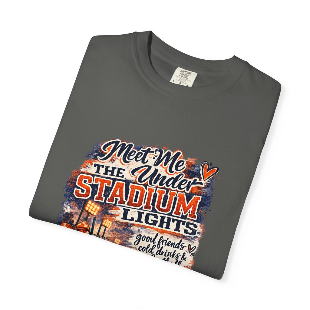 Stadium Lights Football Graphic T-Shirt — "Meet Me Under the Stadium Lights"