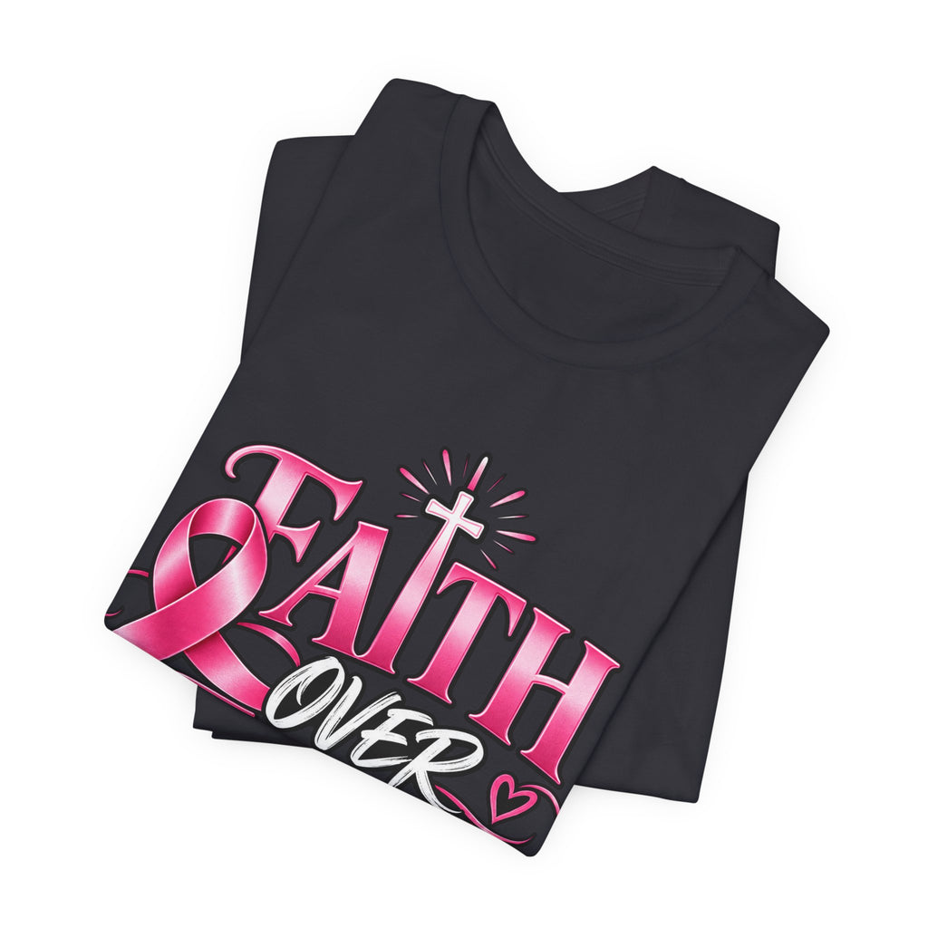 Faith Over Fear Breast Cancer Awareness Shirt – Pink Ribbon Graphic Tee