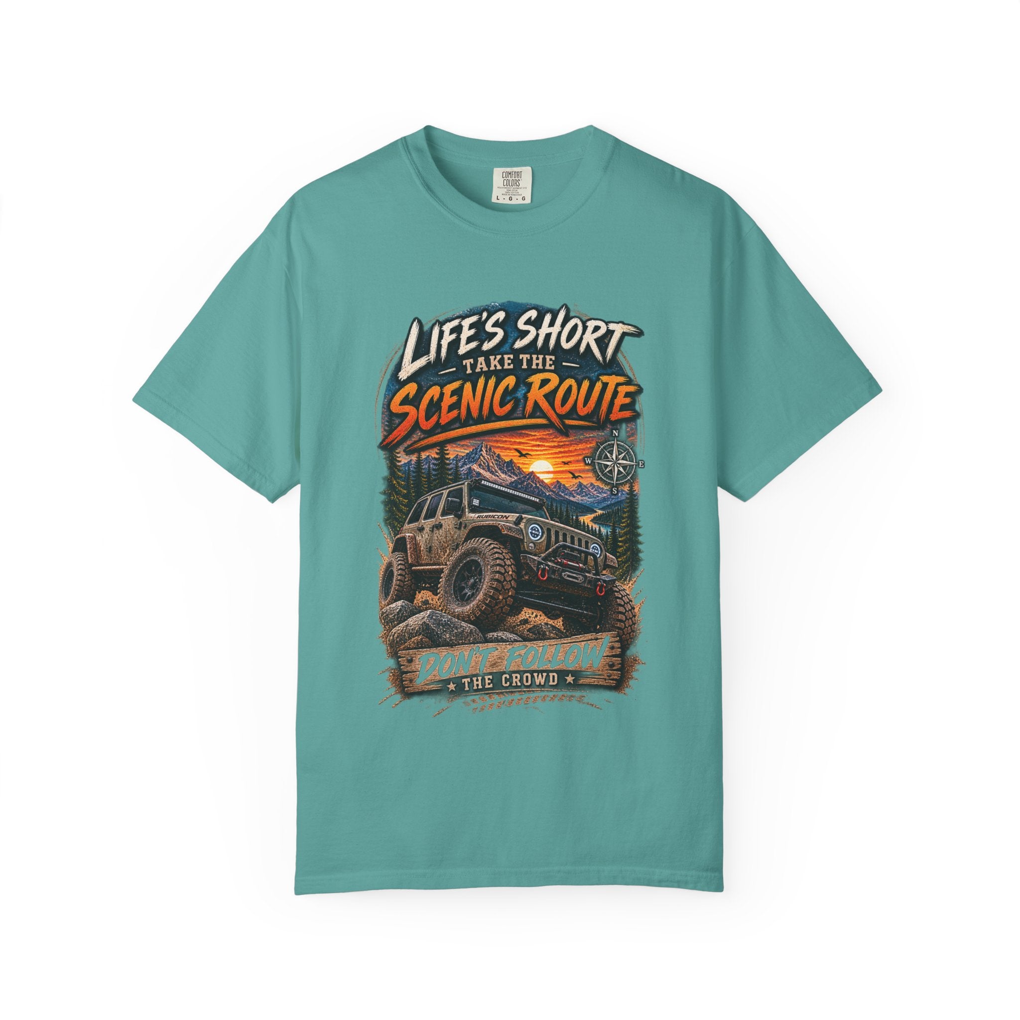 Scenic Route Off-Road T-Shirt — "Life's Short, Take the Scenic Route" Jeep Adventure Tee