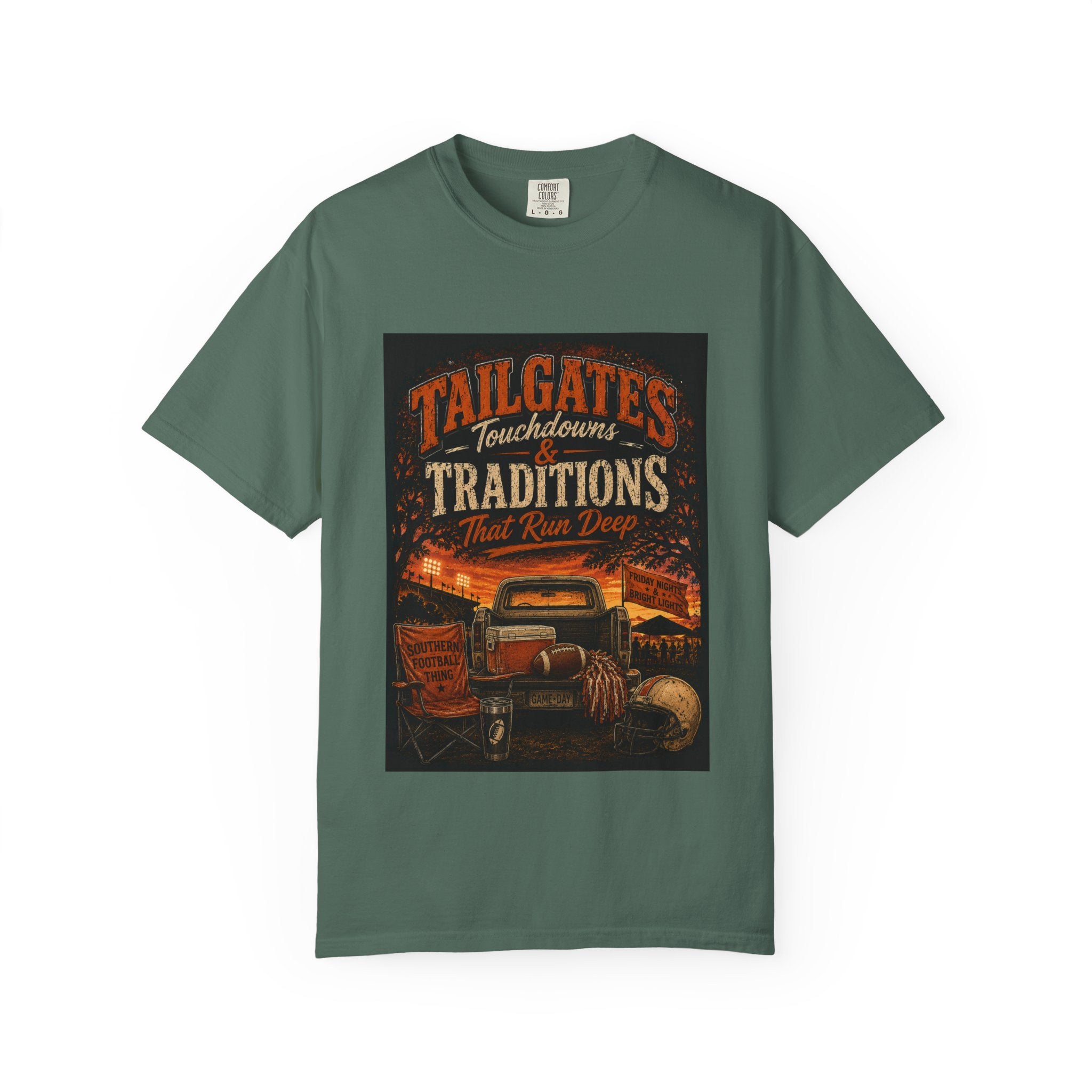 Tailgates & Touchdowns T-Shirt — Tailgate Traditions Football Game Day Tee