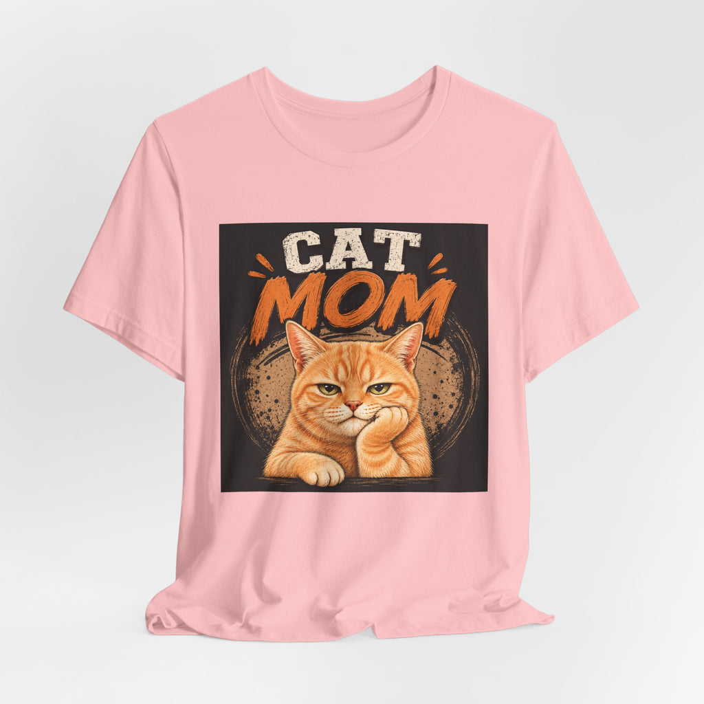 Cat Mom T-Shirt — Cute Orange Cat Graphic Tee for Cat Lovers