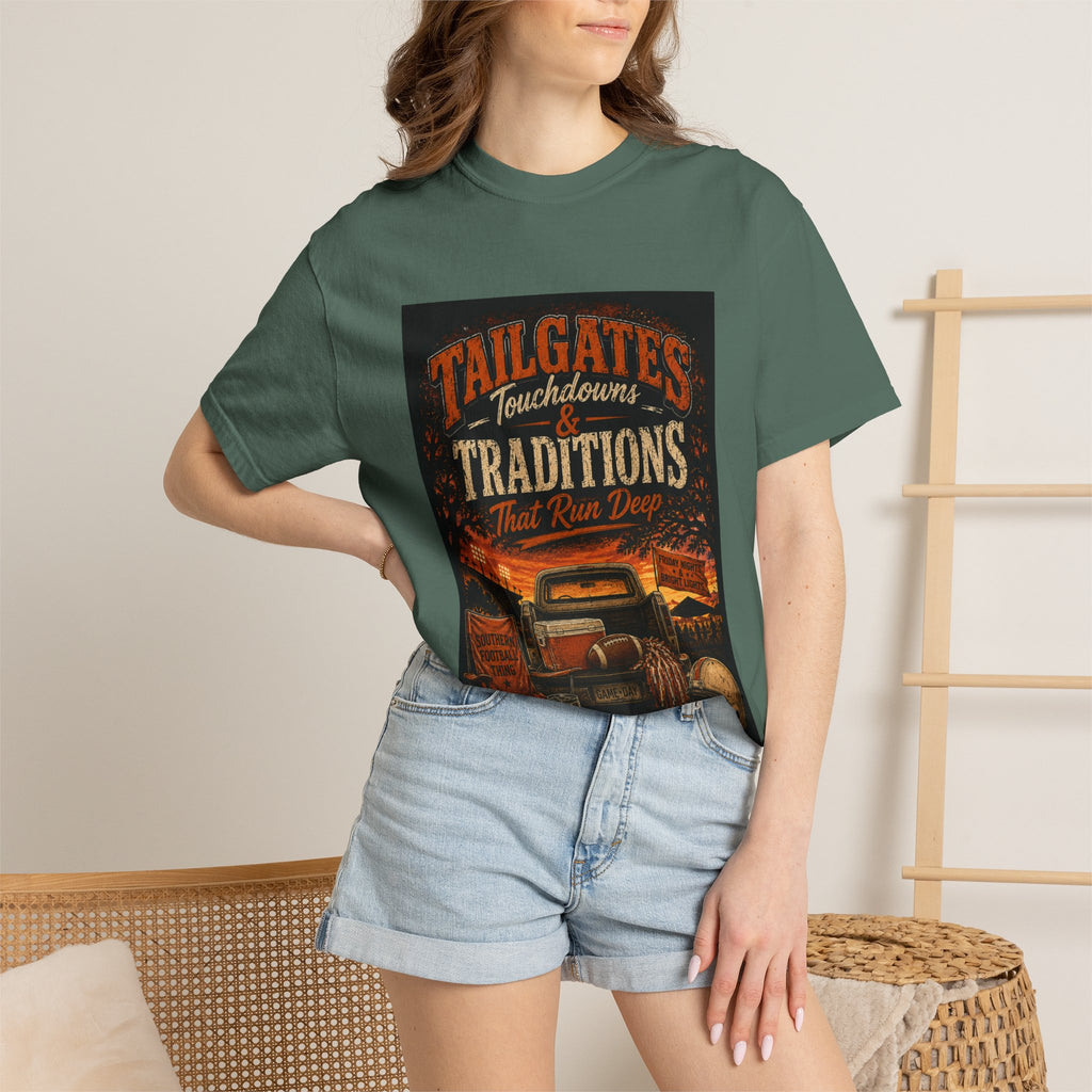 Tailgates & Touchdowns T-Shirt — Tailgate Traditions Football Game Day Tee