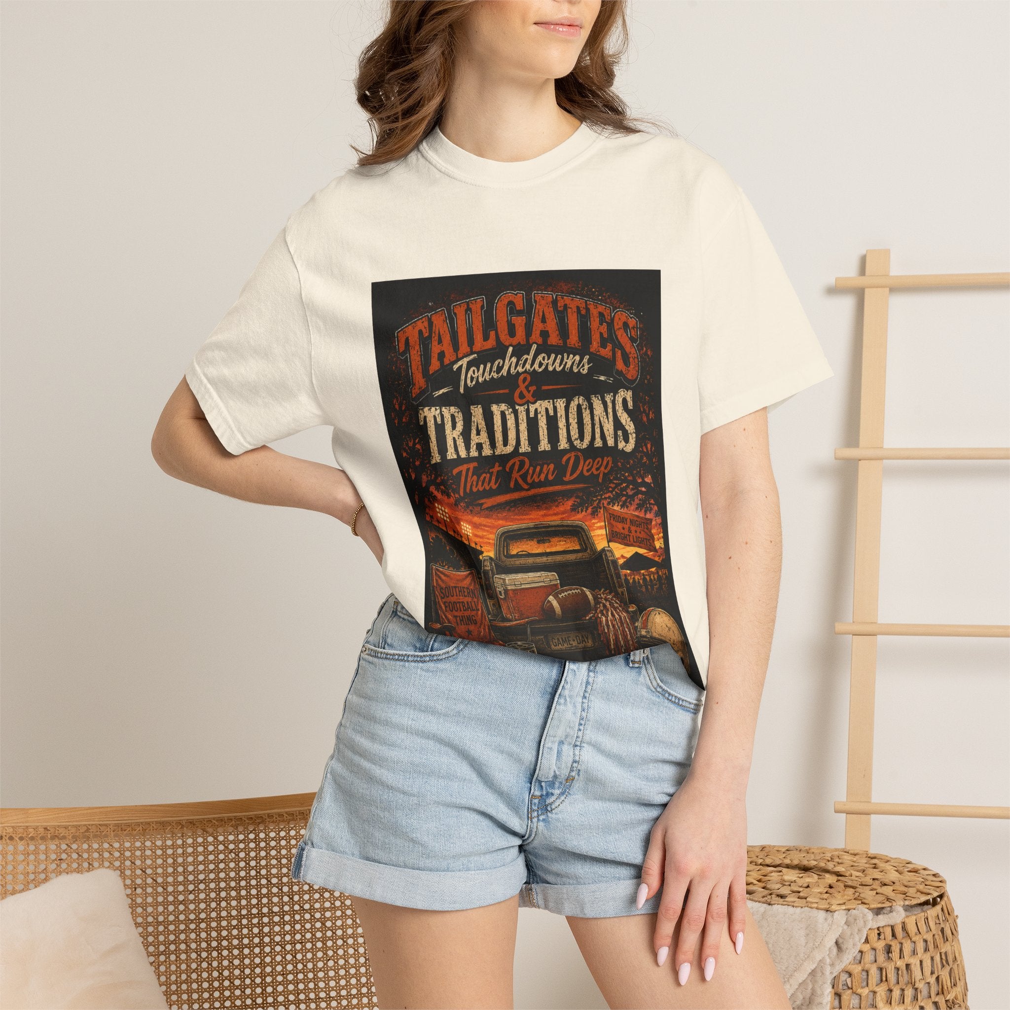 Tailgates & Touchdowns T-Shirt — Tailgate Traditions Football Game Day Tee