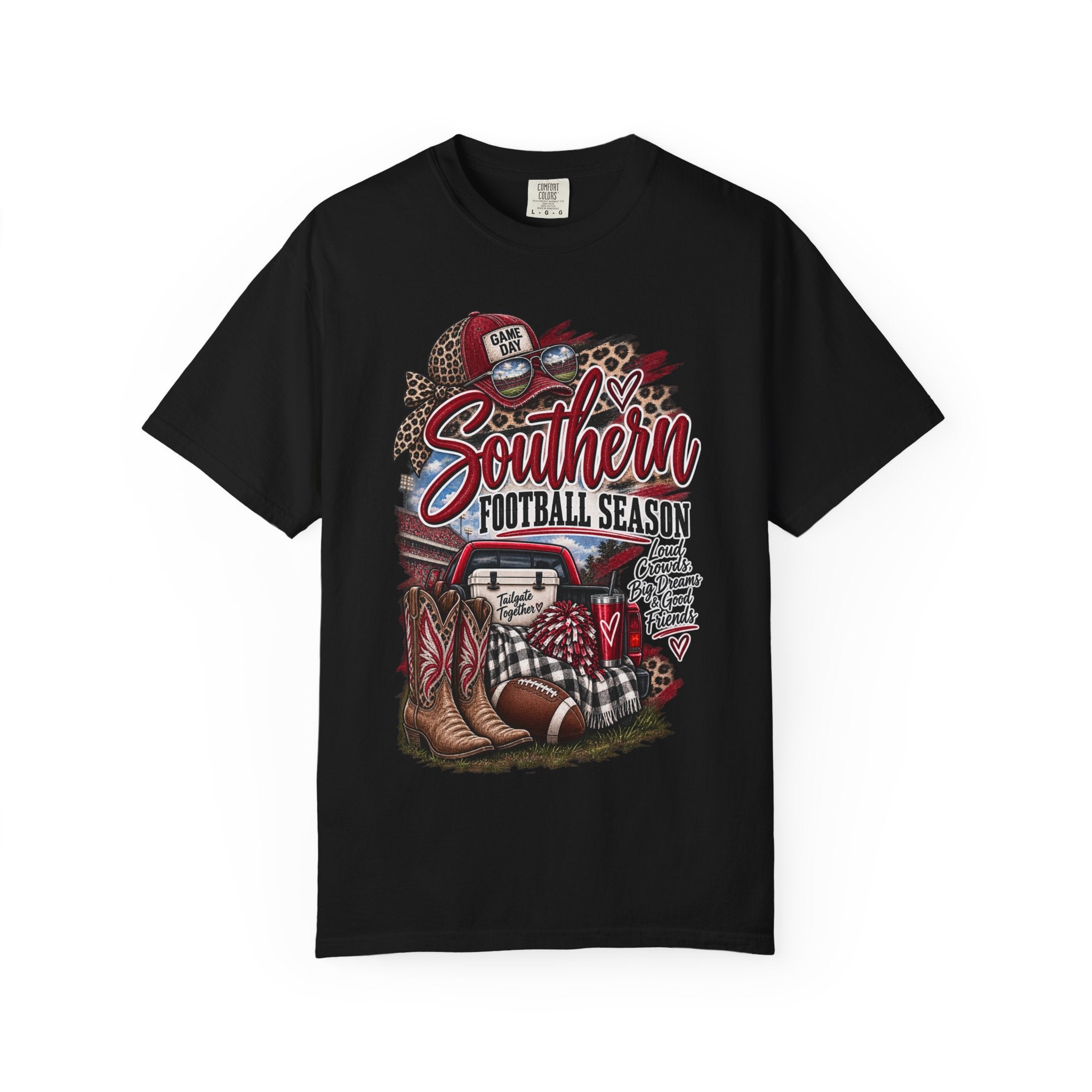 Southern Football Season T-Shirt — Vintage Truck, Cowboy Boots & Helmet Tailgate Tee