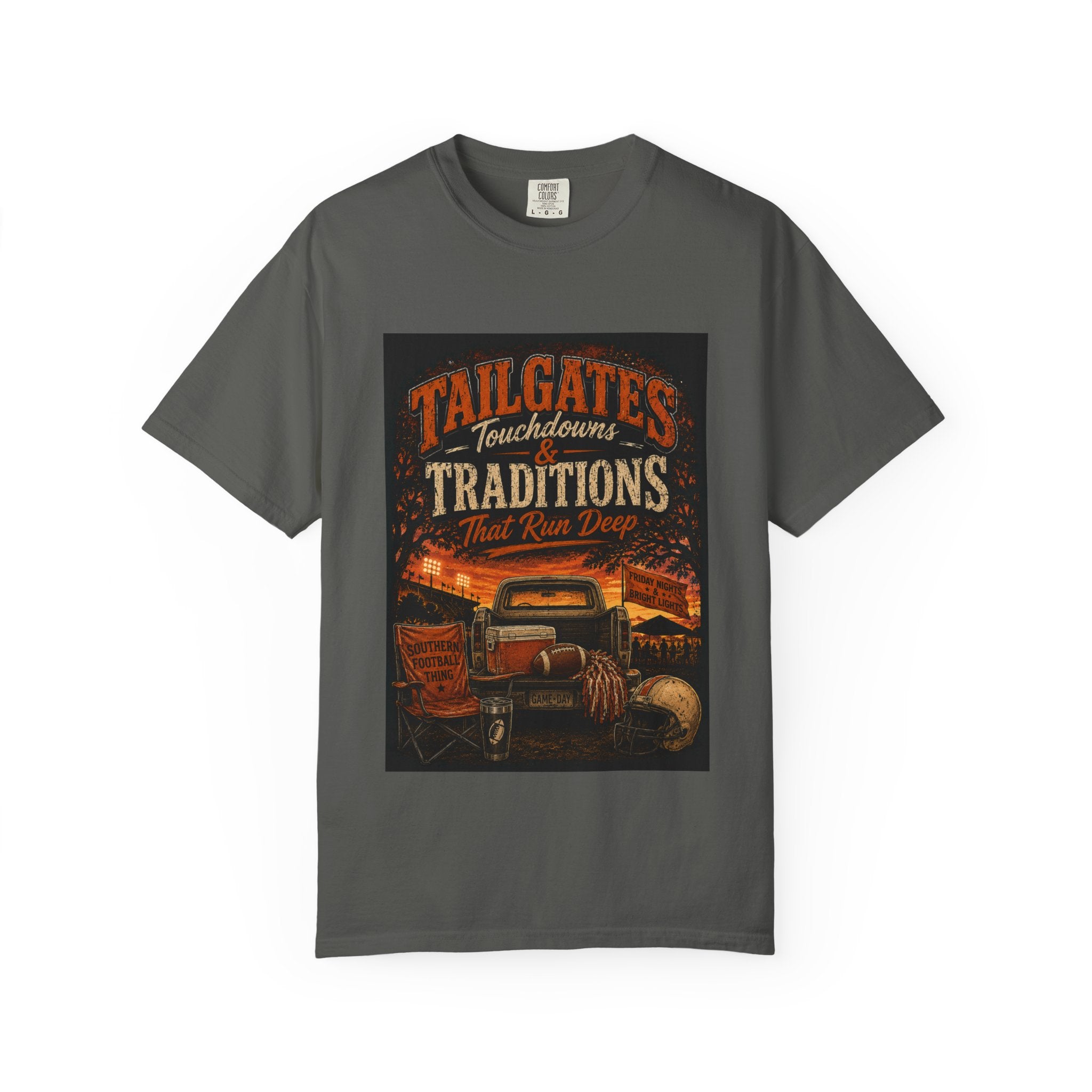 Tailgates & Touchdowns T-Shirt — Tailgate Traditions Football Game Day Tee