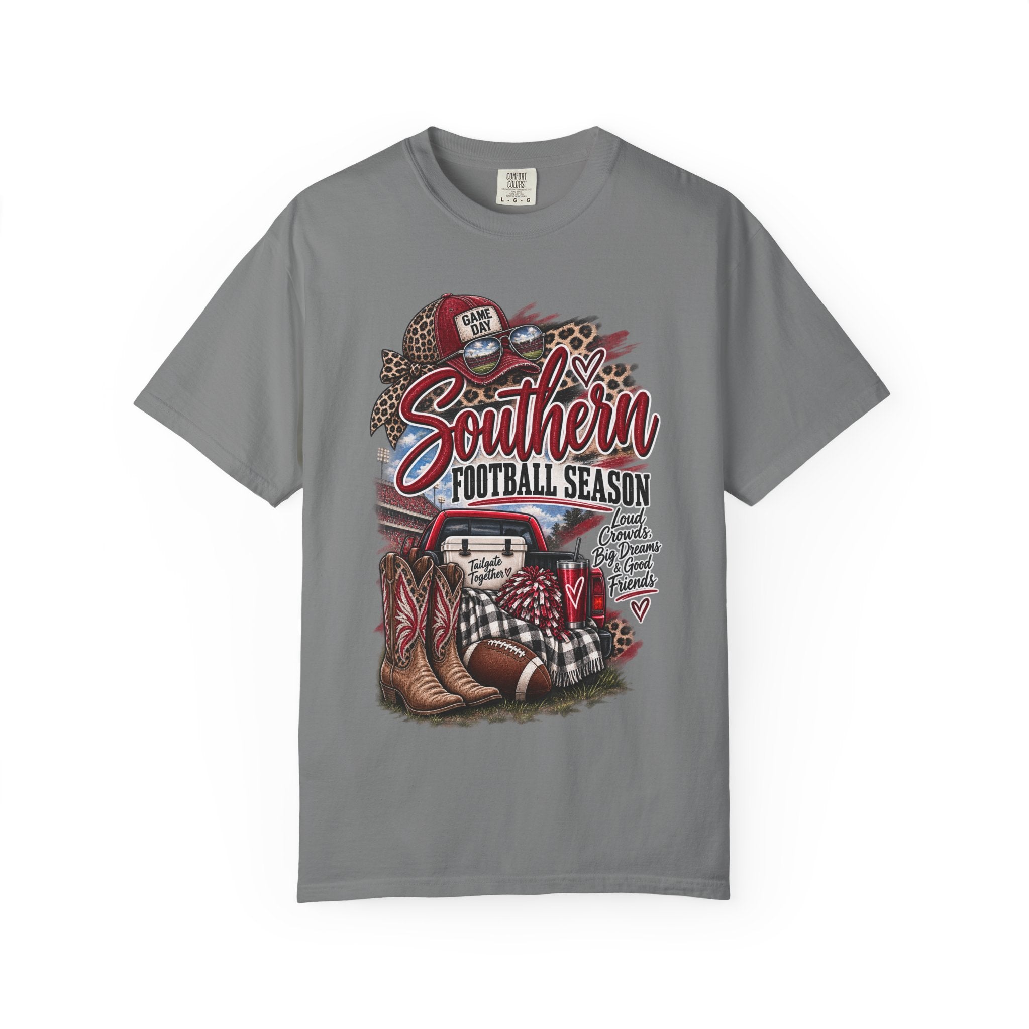 Southern Football Season T-Shirt — Vintage Truck, Cowboy Boots & Helmet Tailgate Tee
