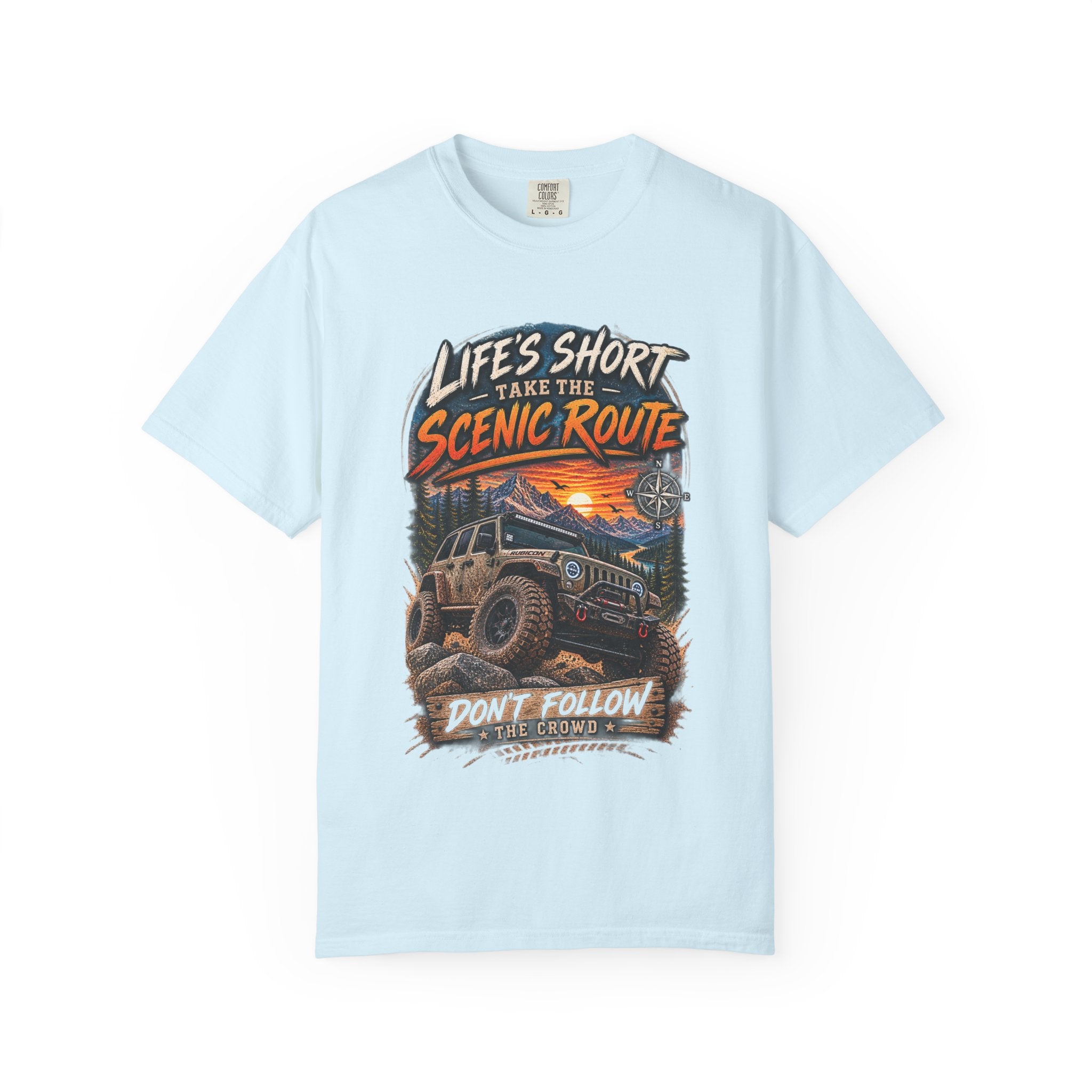 Scenic Route Off-Road T-Shirt — "Life's Short, Take the Scenic Route" Jeep Adventure Tee