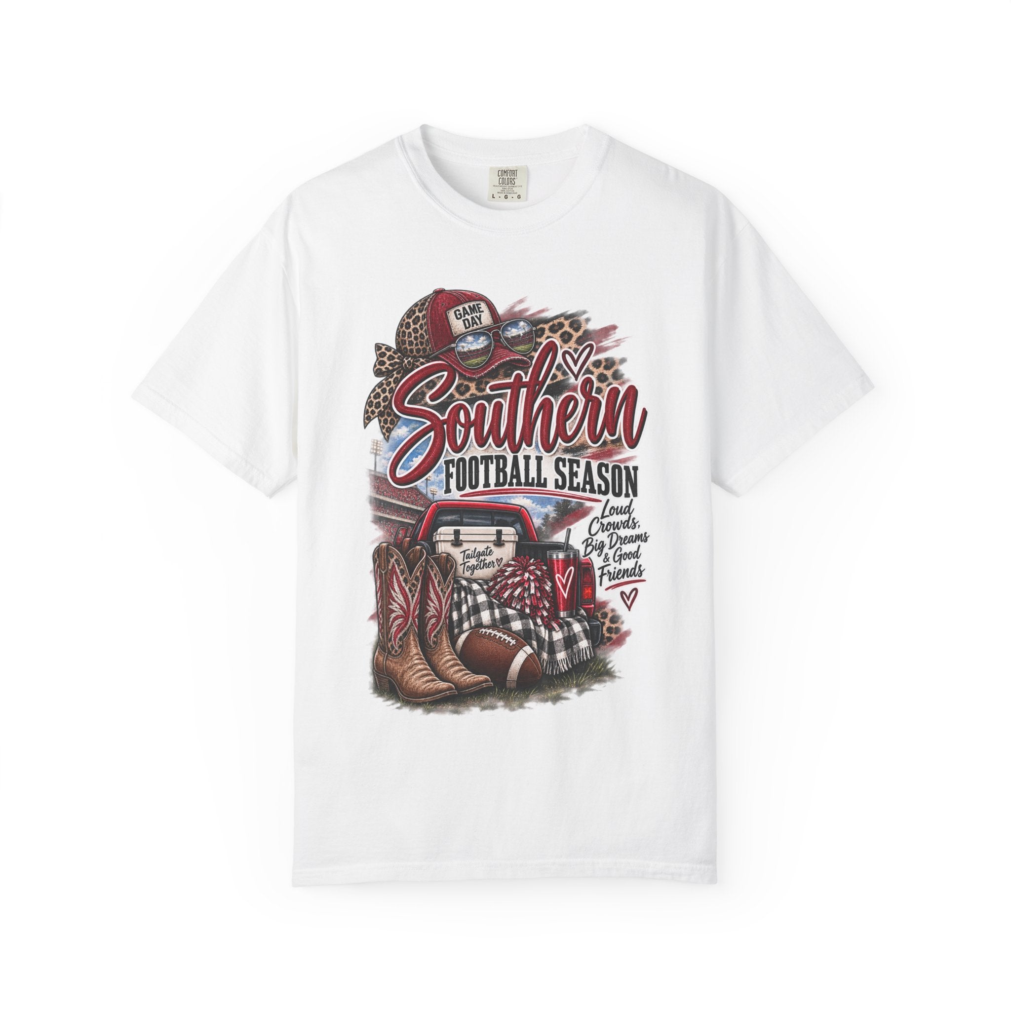 Southern Football Season T-Shirt — Vintage Truck, Cowboy Boots & Helmet Tailgate Tee