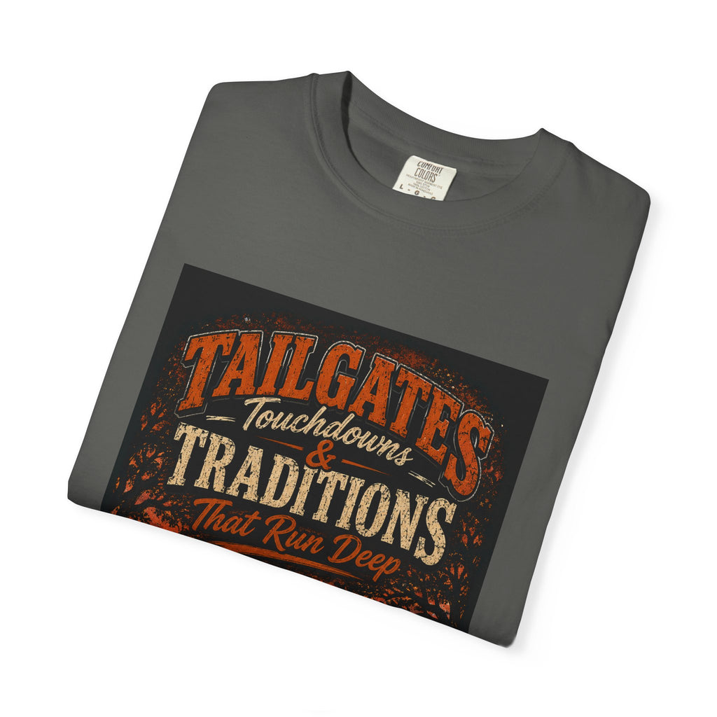 Tailgates & Touchdowns T-Shirt — Tailgate Traditions Football Game Day Tee