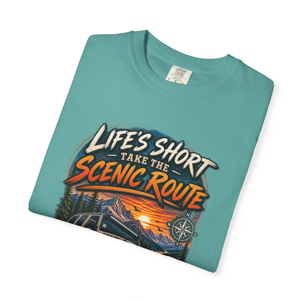 Scenic Route Off-Road T-Shirt — "Life's Short, Take the Scenic Route" Jeep Adventure Tee