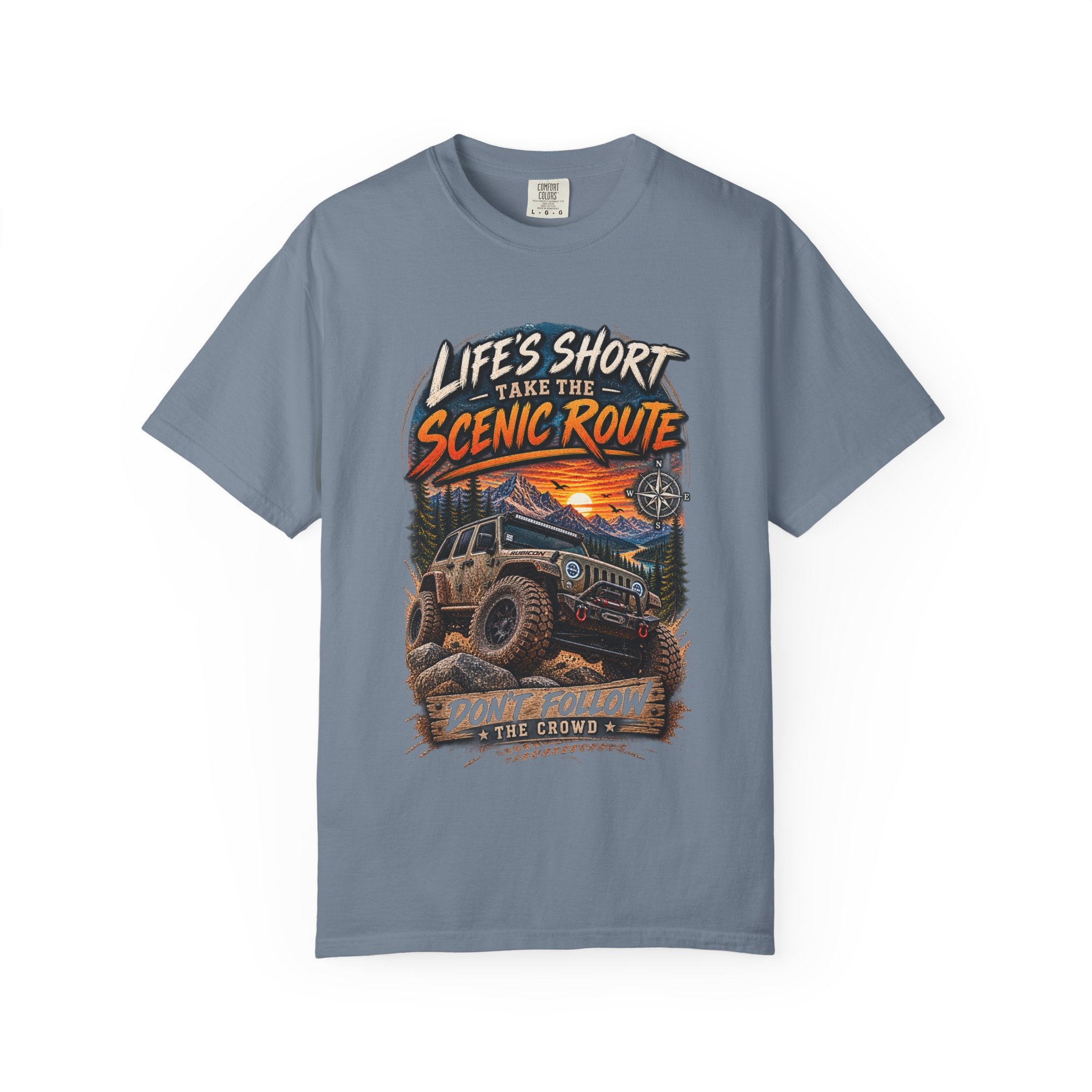 Scenic Route Off-Road T-Shirt — "Life's Short, Take the Scenic Route" Jeep Adventure Tee