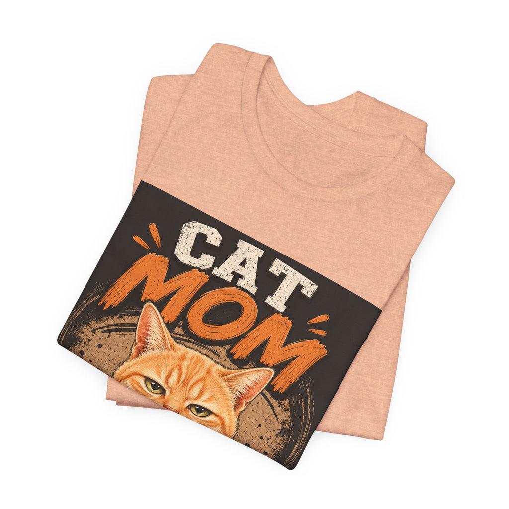 Cat Mom T-Shirt — Cute Orange Cat Graphic Tee for Cat Lovers
