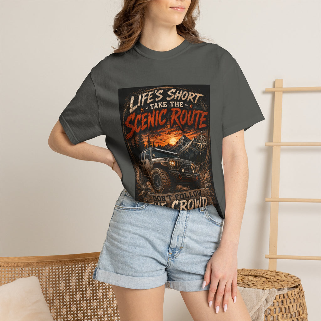Off-Road Scenic Route T-Shirt — "Life’s Short, Take the Scenic Route" Adventure Tee