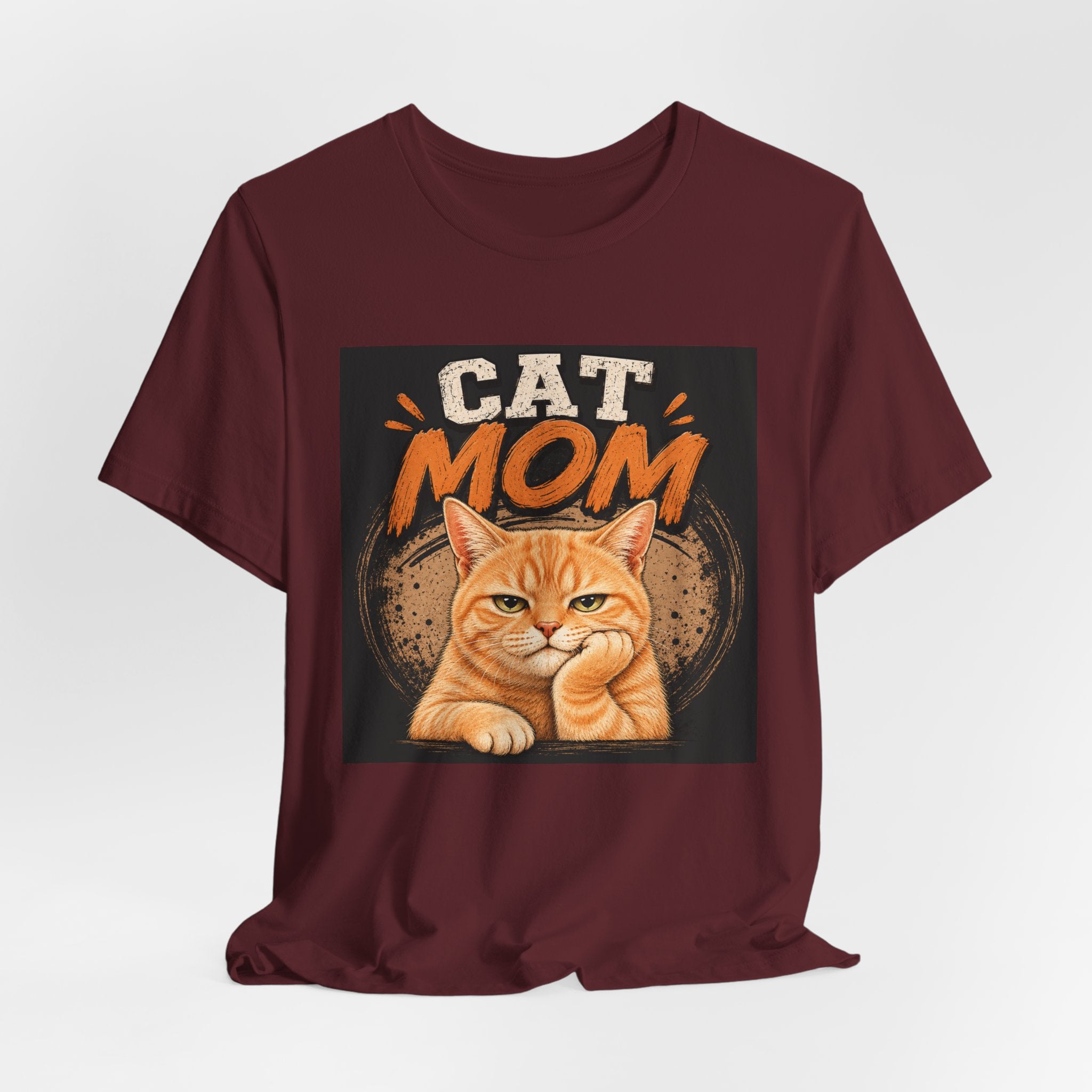 Cat Mom T-Shirt — Cute Orange Cat Graphic Tee for Cat Lovers