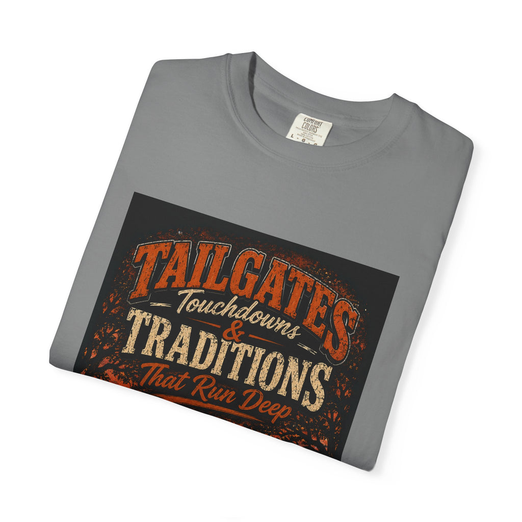 Tailgates & Touchdowns T-Shirt — Tailgate Traditions Football Game Day Tee