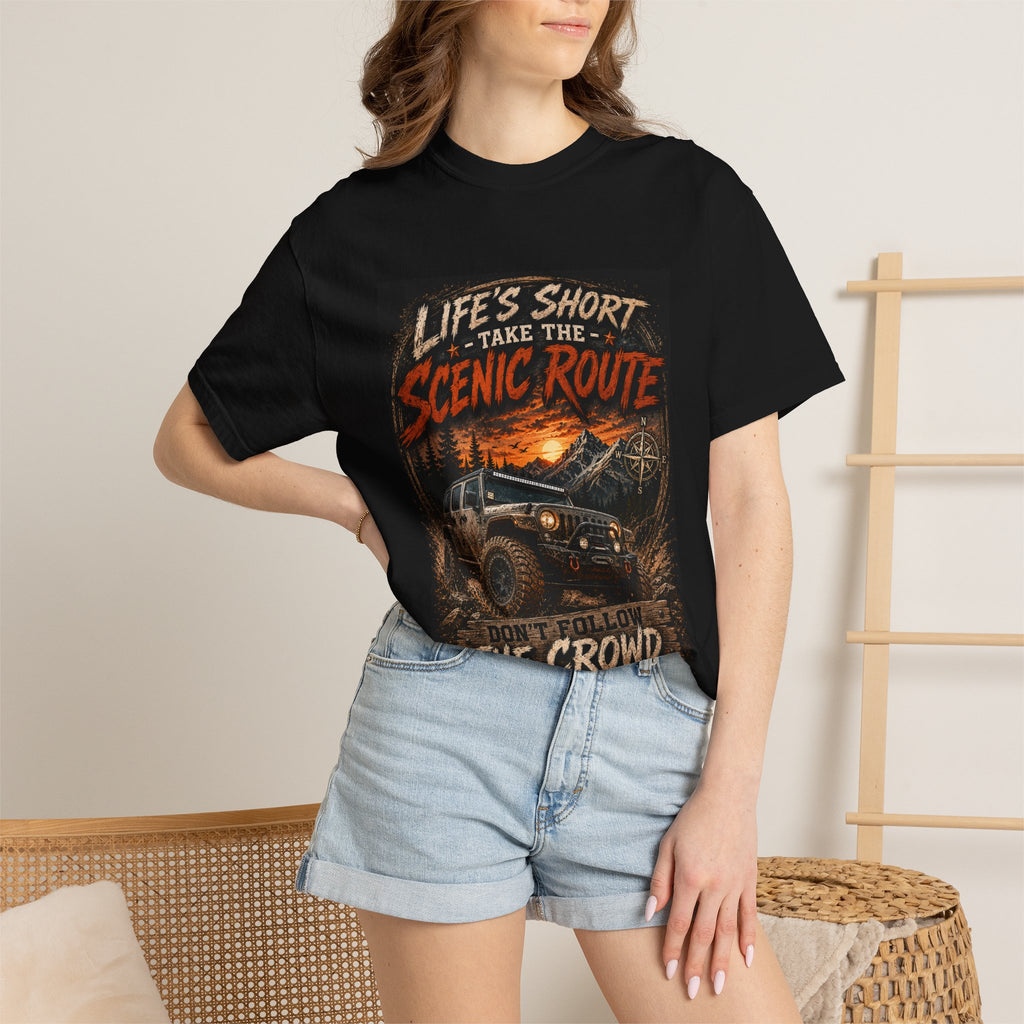 Off-Road Scenic Route T-Shirt — "Life’s Short, Take the Scenic Route" Adventure Tee