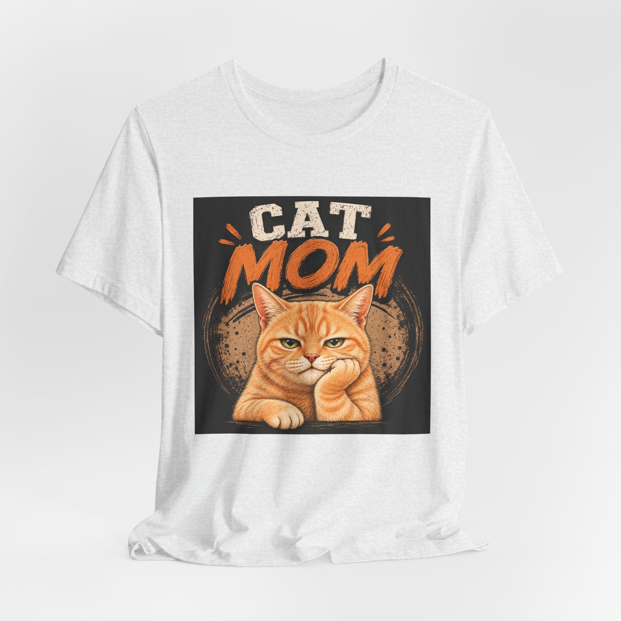 Cat Mom T-Shirt — Cute Orange Cat Graphic Tee for Cat Lovers