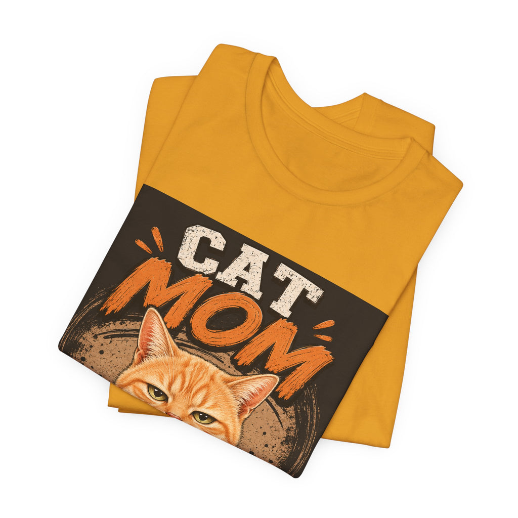 Cat Mom T-Shirt — Cute Orange Cat Graphic Tee for Cat Lovers