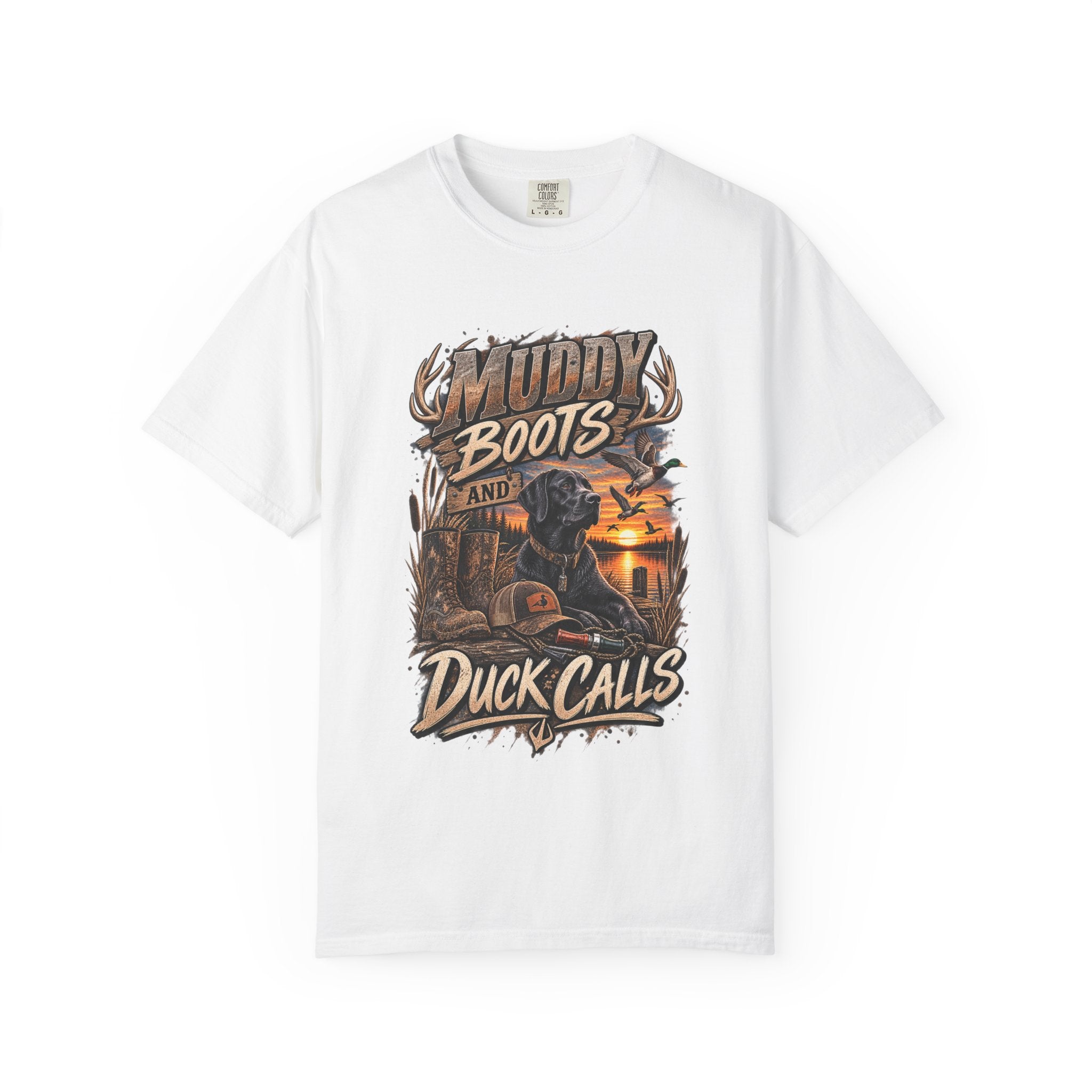 Duck Hunting T-Shirt — "Muddy Boots and Duck Calls" Graphic Tee for Hunters