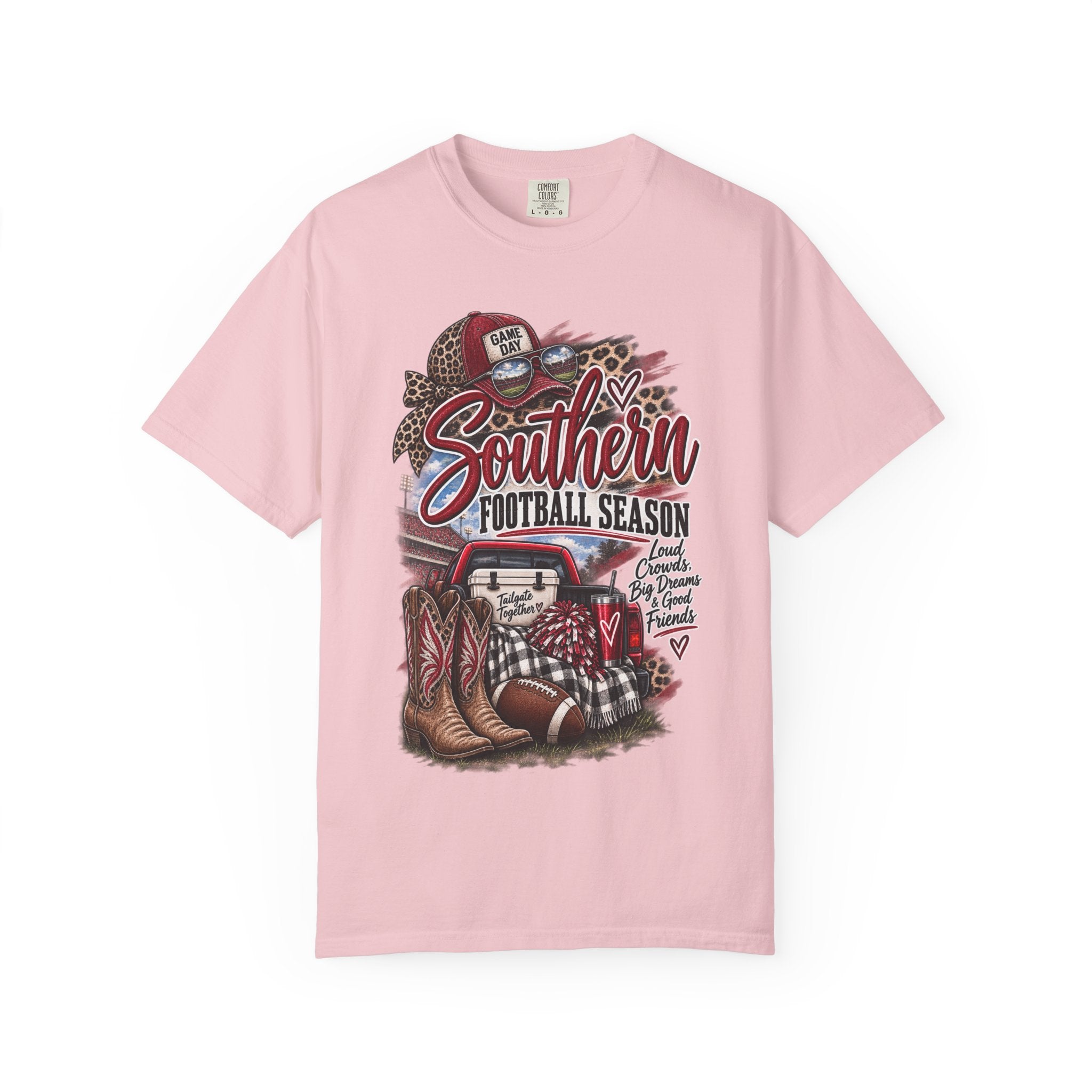 Southern Football Season T-Shirt — Vintage Truck, Cowboy Boots & Helmet Tailgate Tee