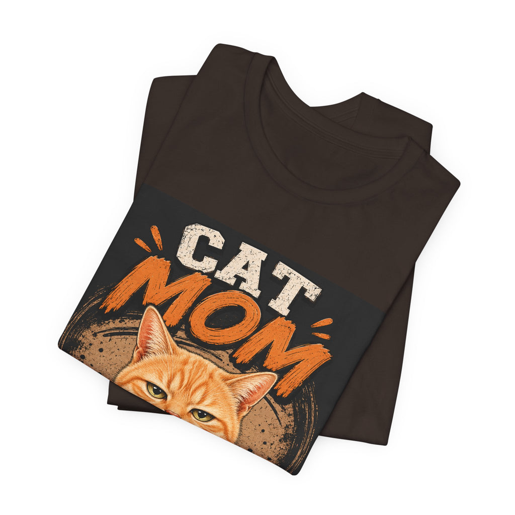 Cat Mom T-Shirt — Cute Orange Cat Graphic Tee for Cat Lovers