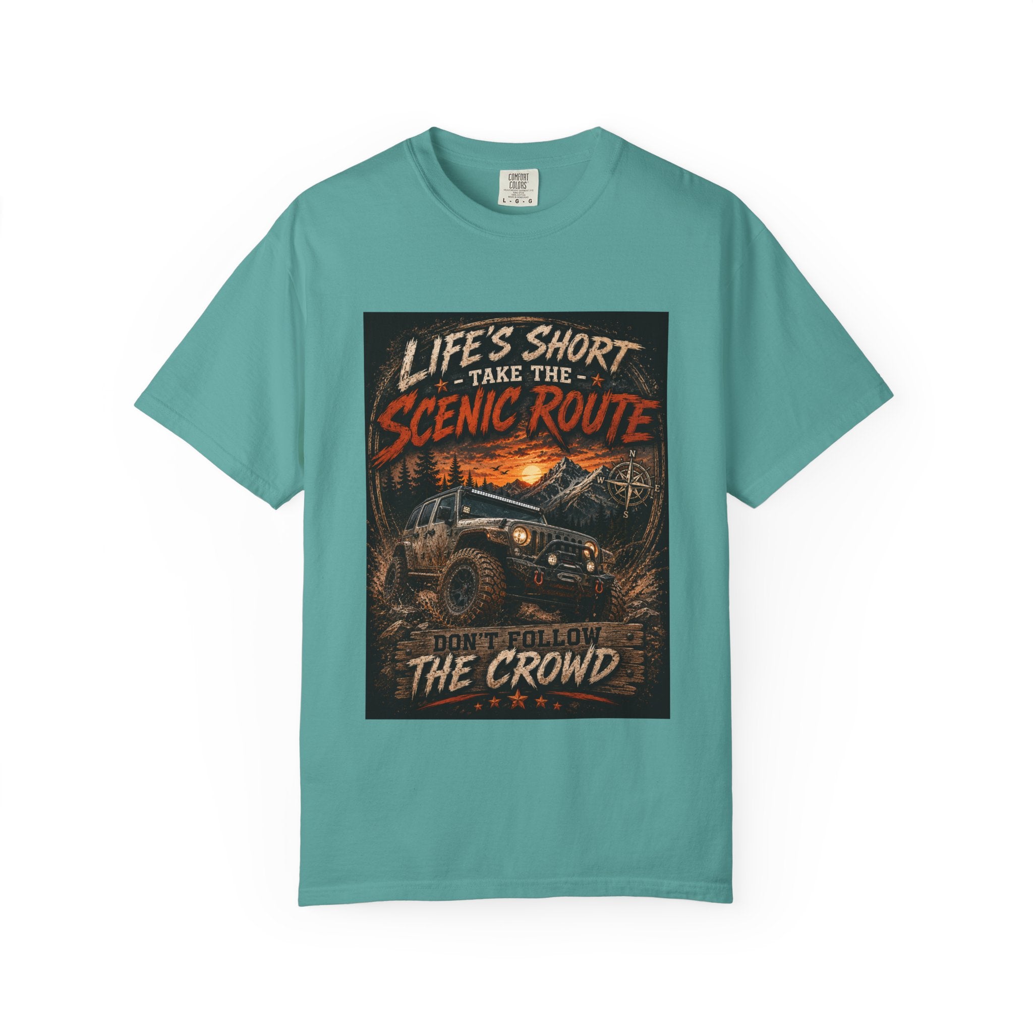 Off-Road Scenic Route T-Shirt — "Life’s Short, Take the Scenic Route" Adventure Tee