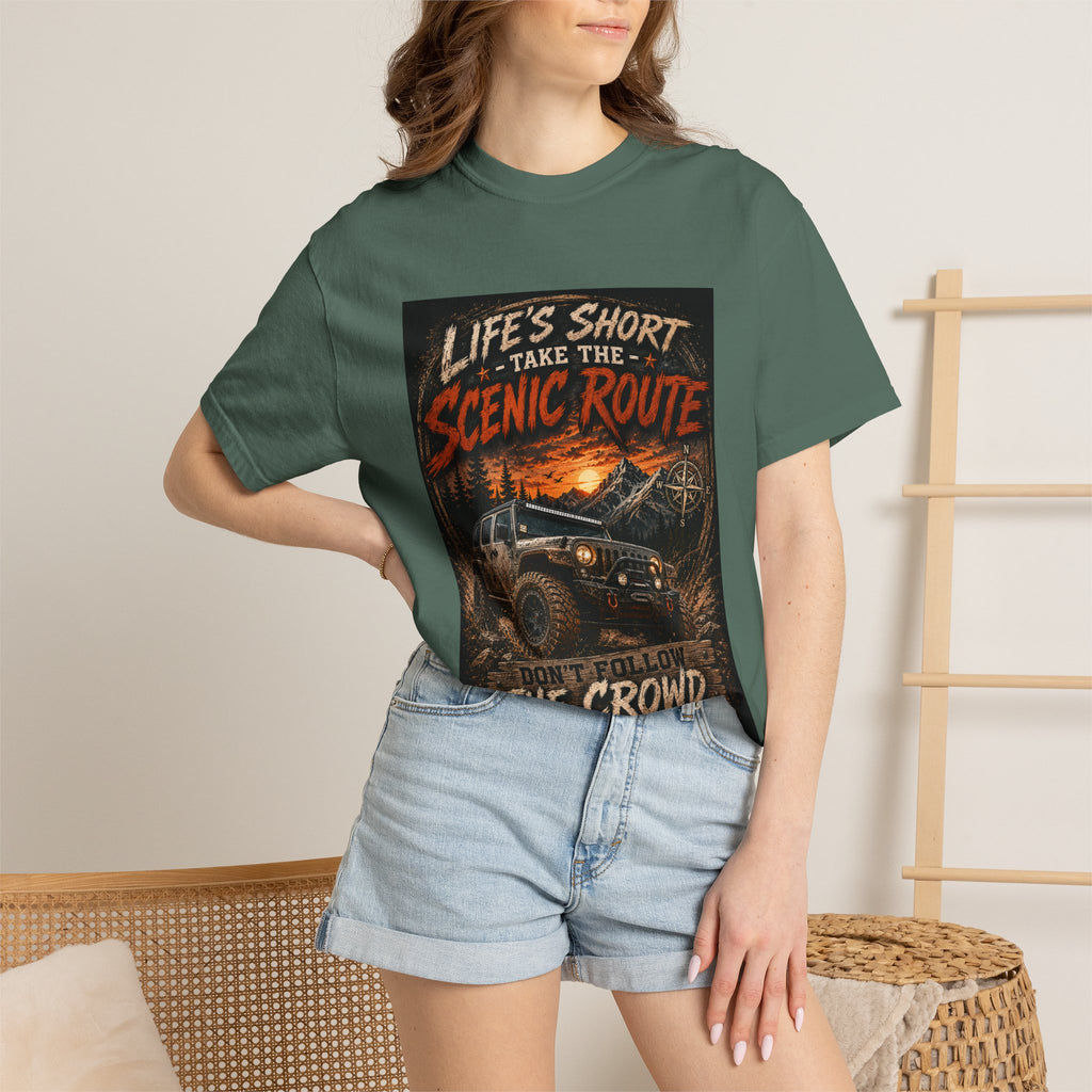 Off-Road Scenic Route T-Shirt — "Life’s Short, Take the Scenic Route" Adventure Tee