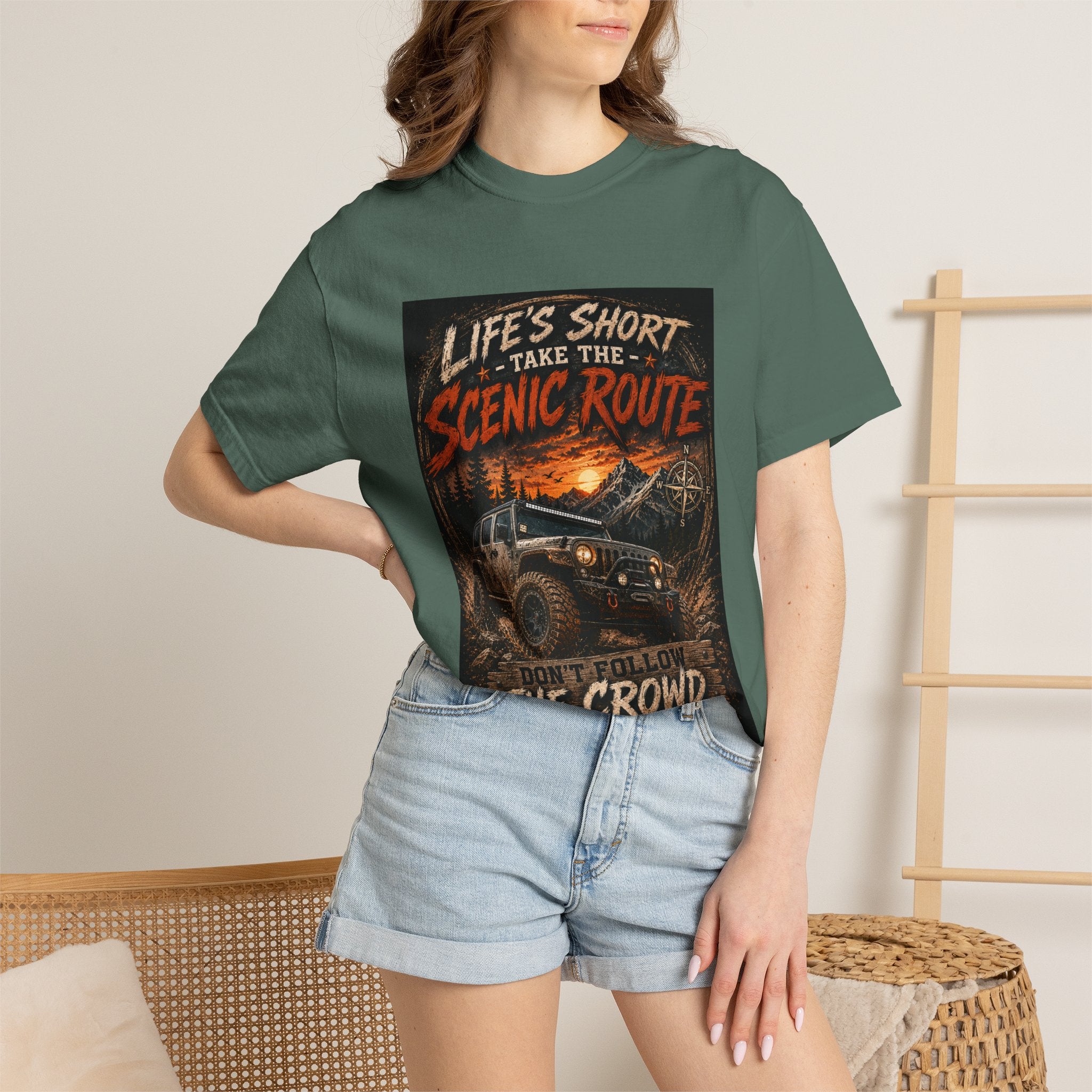 Off-Road Scenic Route T-Shirt — "Life’s Short, Take the Scenic Route" Adventure Tee