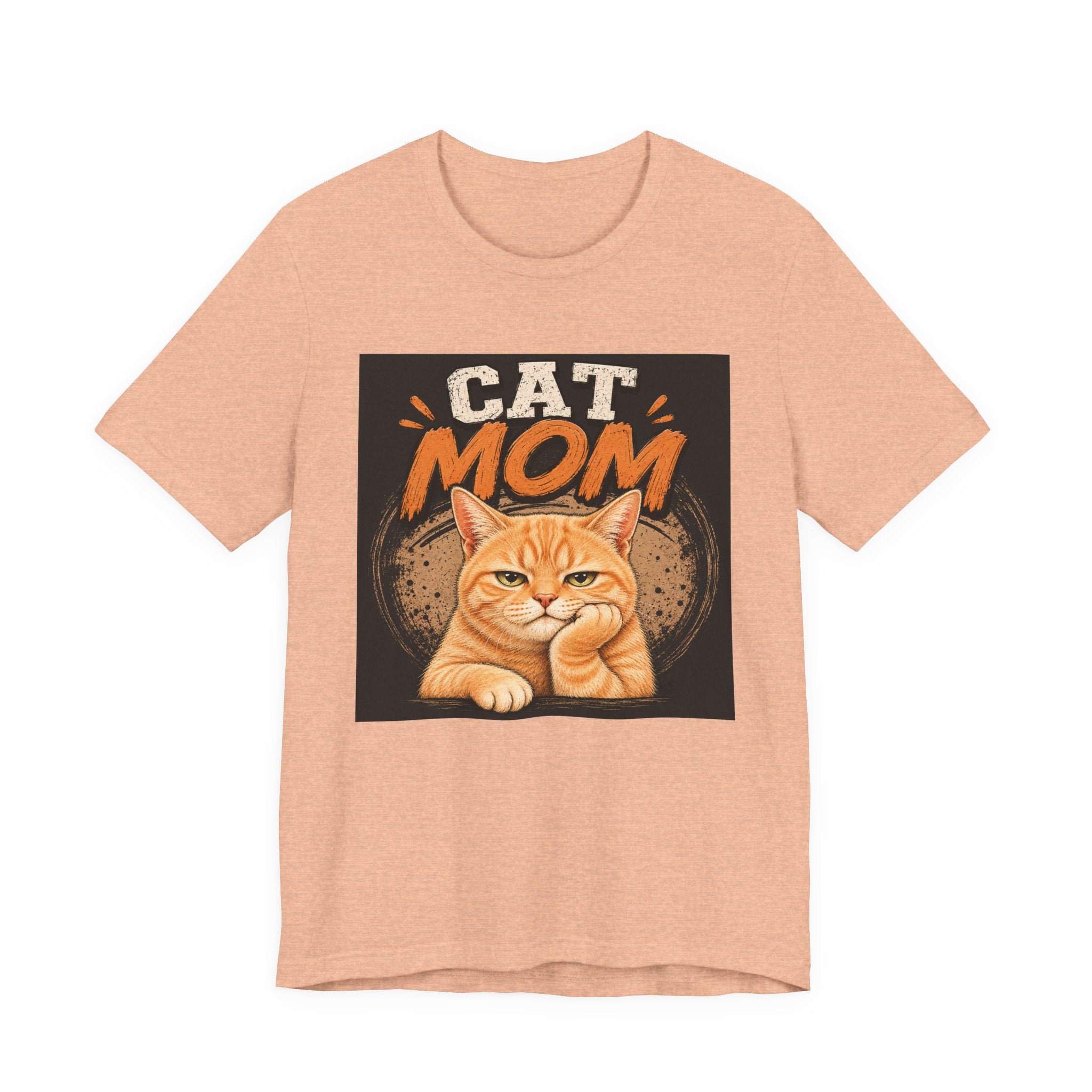 Cat Mom T-Shirt — Cute Orange Cat Graphic Tee for Cat Lovers