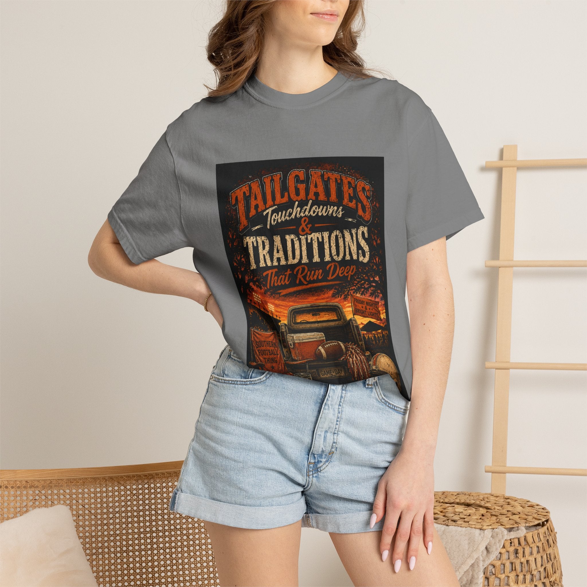 Tailgates & Touchdowns T-Shirt — Tailgate Traditions Football Game Day Tee