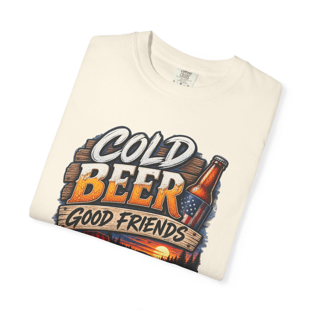 T-Shirt — "Cold Beer, Good Friends, Bad Decisions" Campfire Graphic Tee