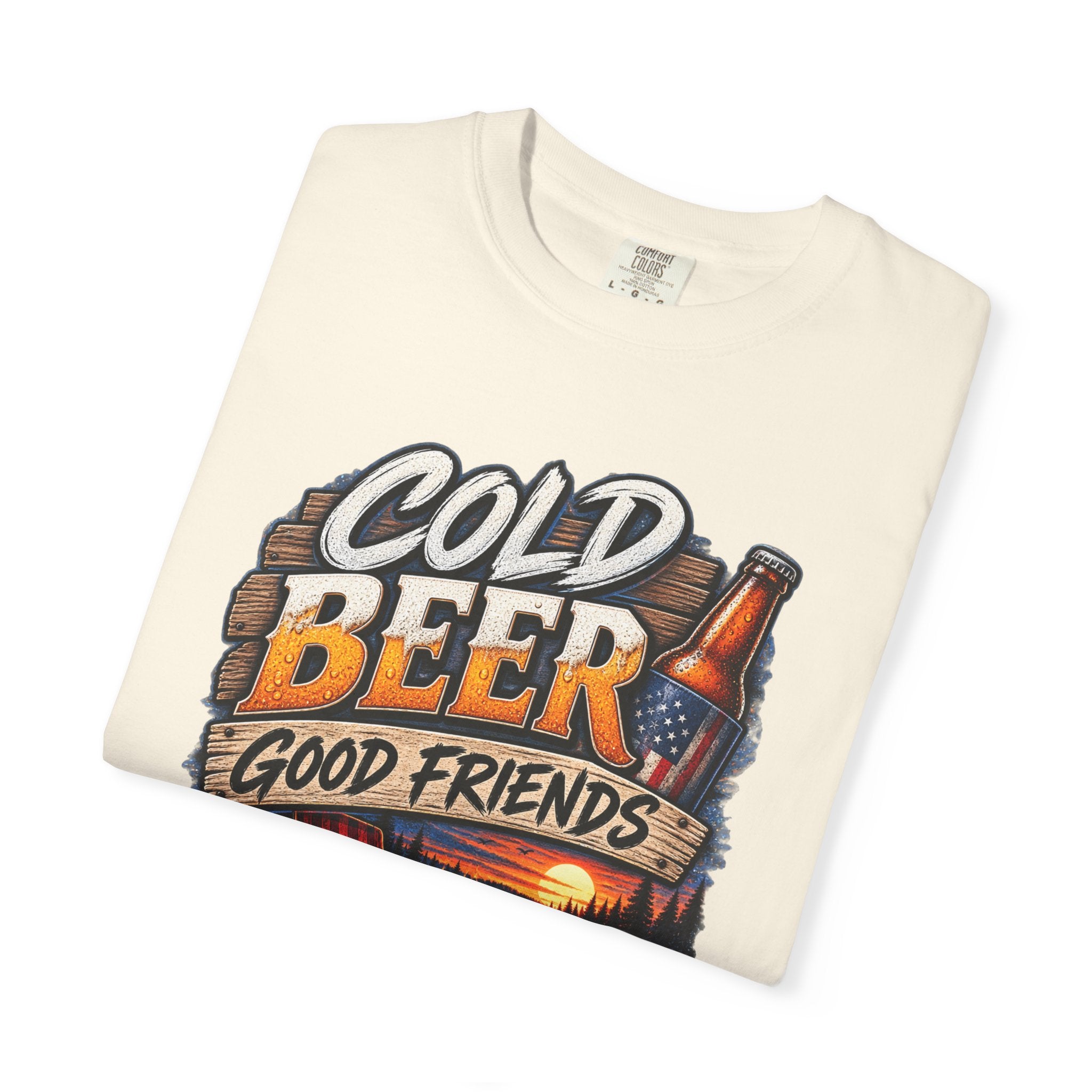 T-Shirt — "Cold Beer, Good Friends, Bad Decisions" Campfire Graphic Tee