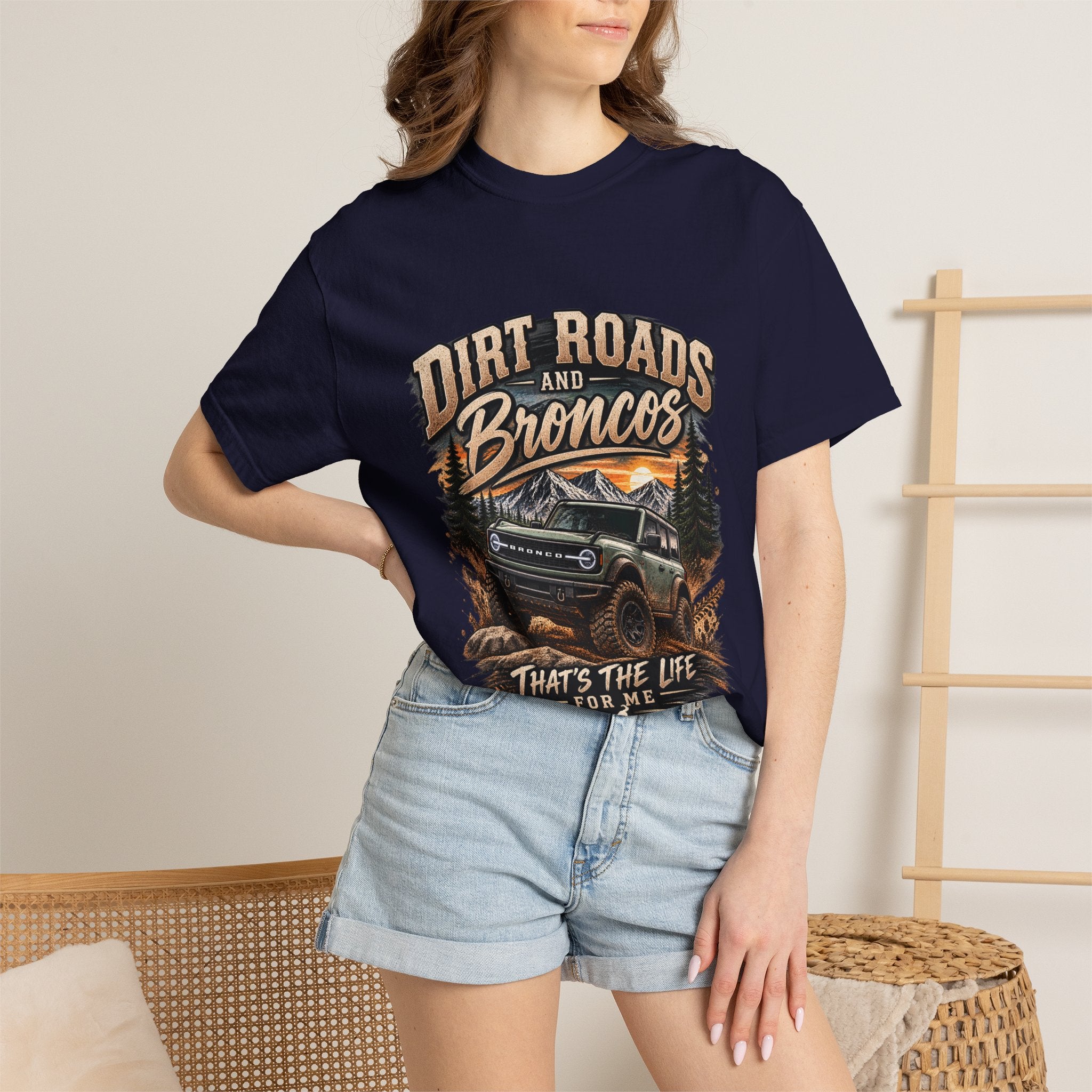 Bronco Off-Road T-Shirt — "Dirt Roads and Broncos" Adventure Tee