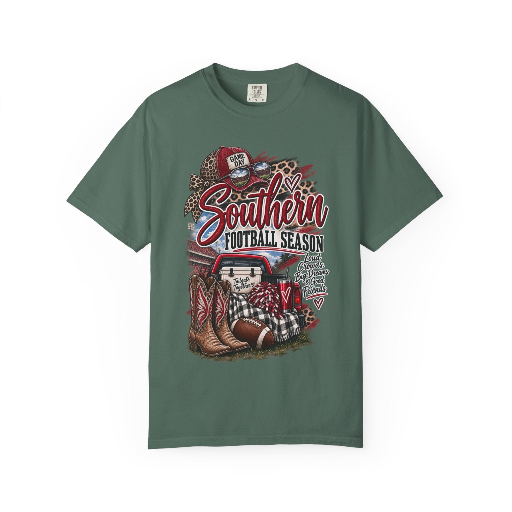 Southern Football Season T-Shirt — Vintage Truck, Cowboy Boots & Helmet Tailgate Tee