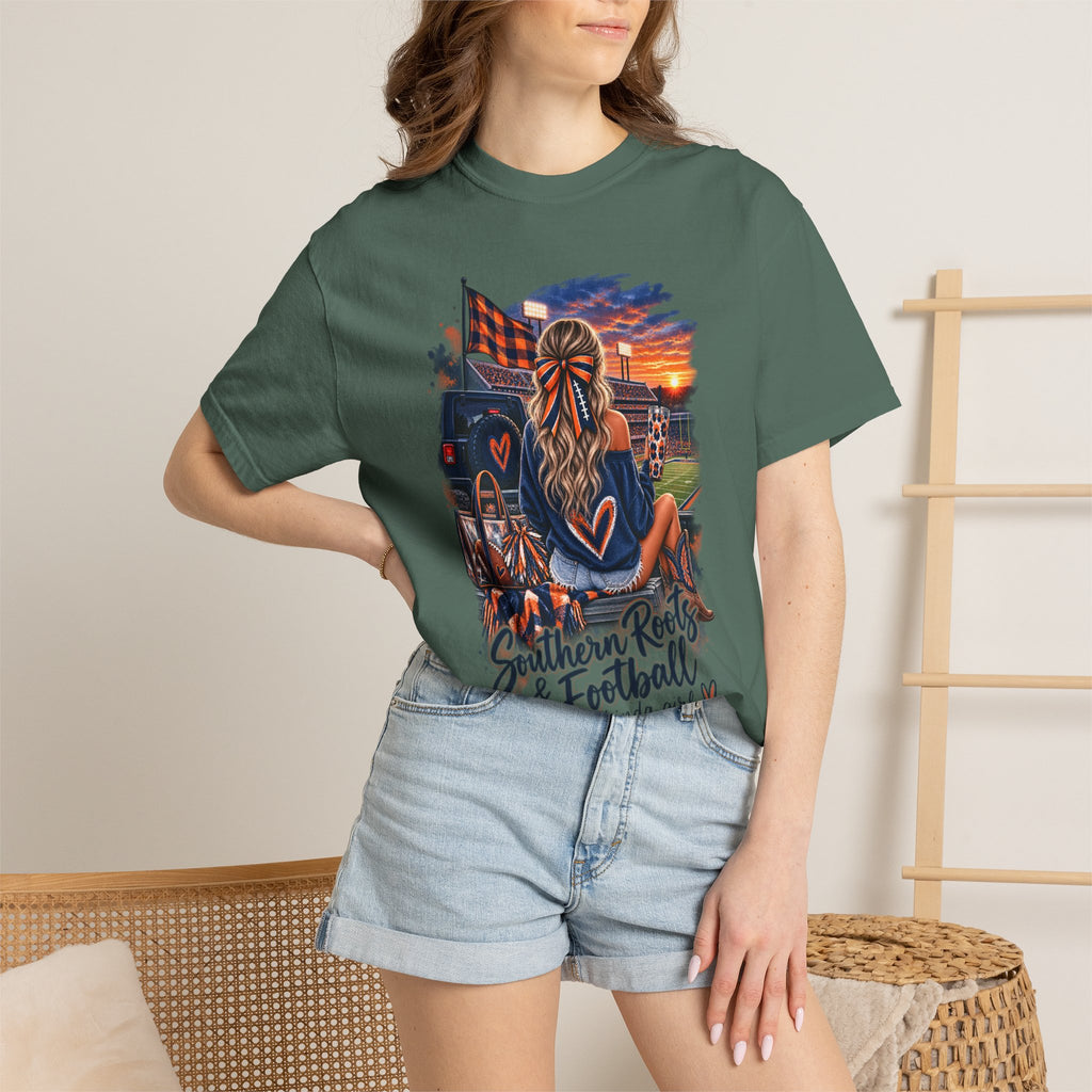 Southern Roots & Football T-Shirt — Tailgate Mom Graphic Tee