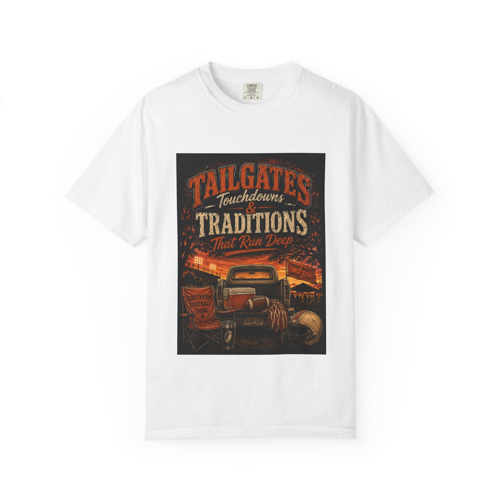 Tailgates & Touchdowns T-Shirt — Tailgate Traditions Football Game Day Tee