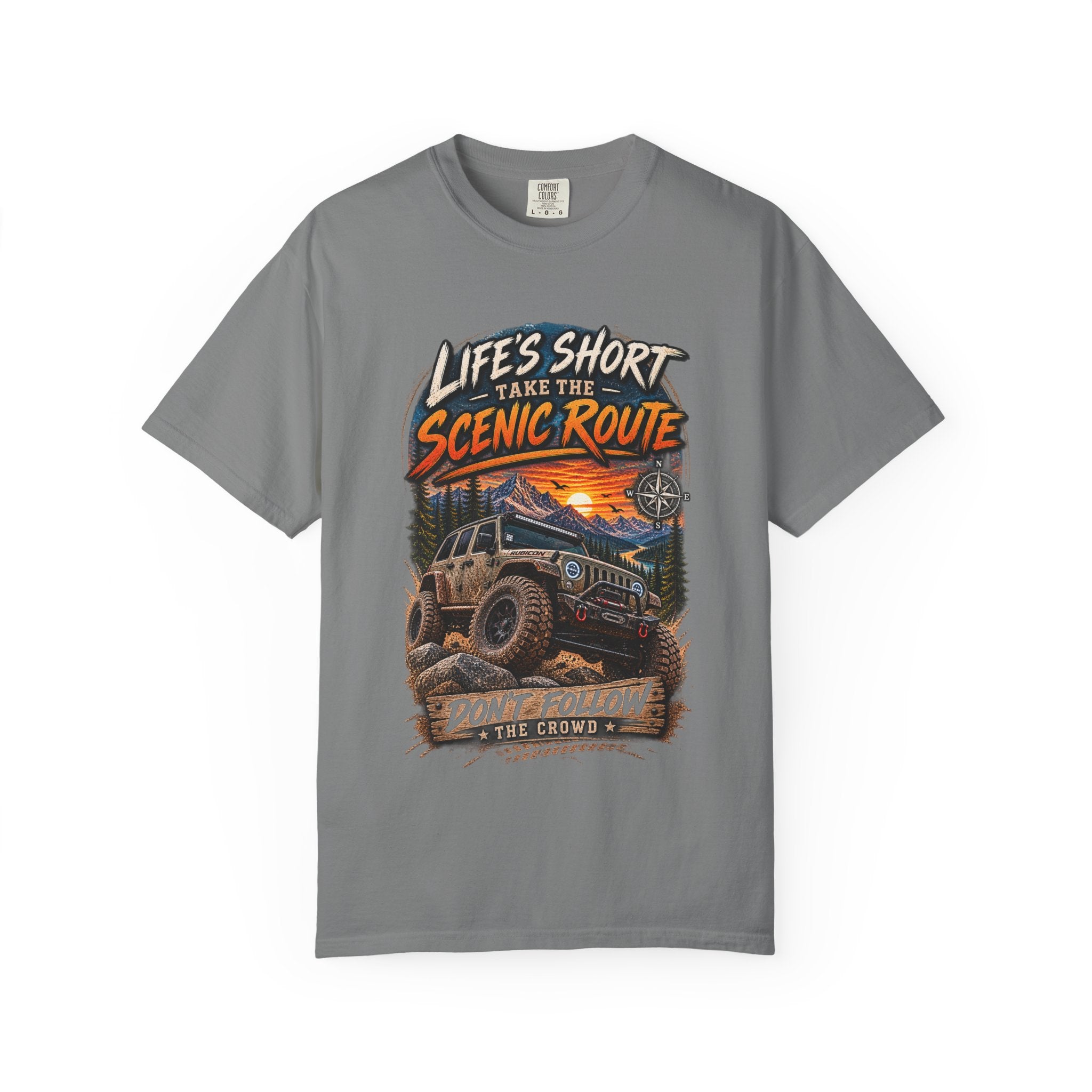 Scenic Route Off-Road T-Shirt — "Life's Short, Take the Scenic Route" Jeep Adventure Tee