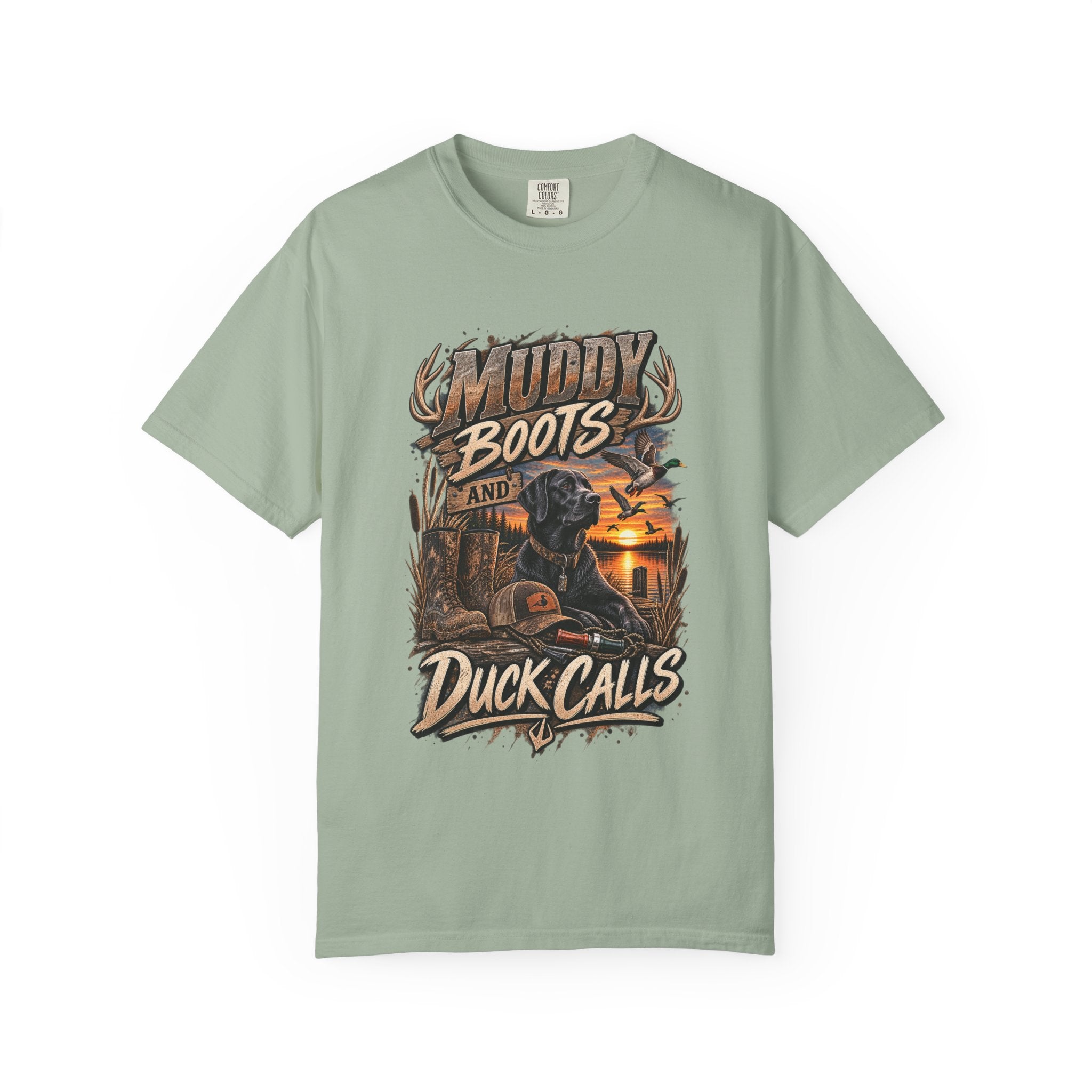Duck Hunting T-Shirt — "Muddy Boots and Duck Calls" Graphic Tee for Hunters