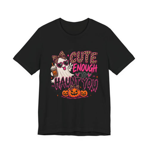 Cute Enough to Haunt You – Leopard Print Halloween Graphic Tee