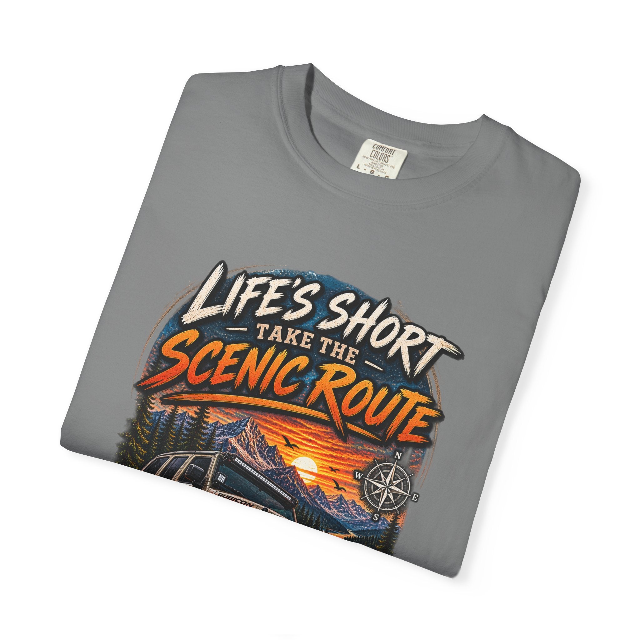 Scenic Route Off-Road T-Shirt — "Life's Short, Take the Scenic Route" Jeep Adventure Tee