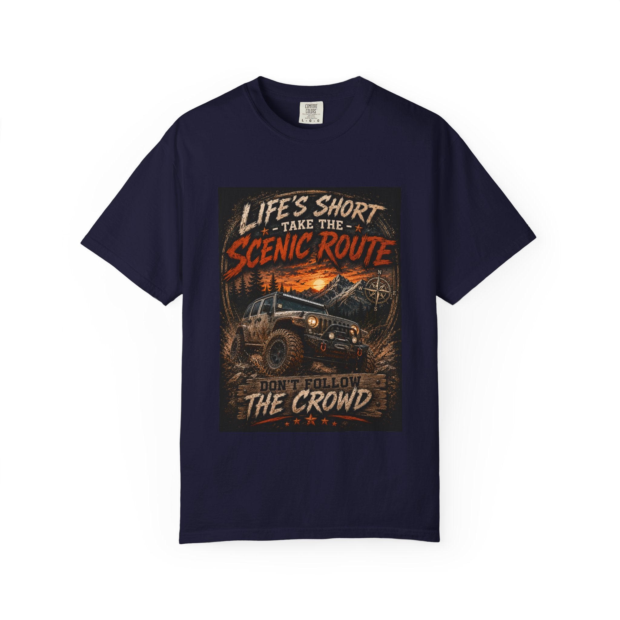 Off-Road Scenic Route T-Shirt — "Life’s Short, Take the Scenic Route" Adventure Tee