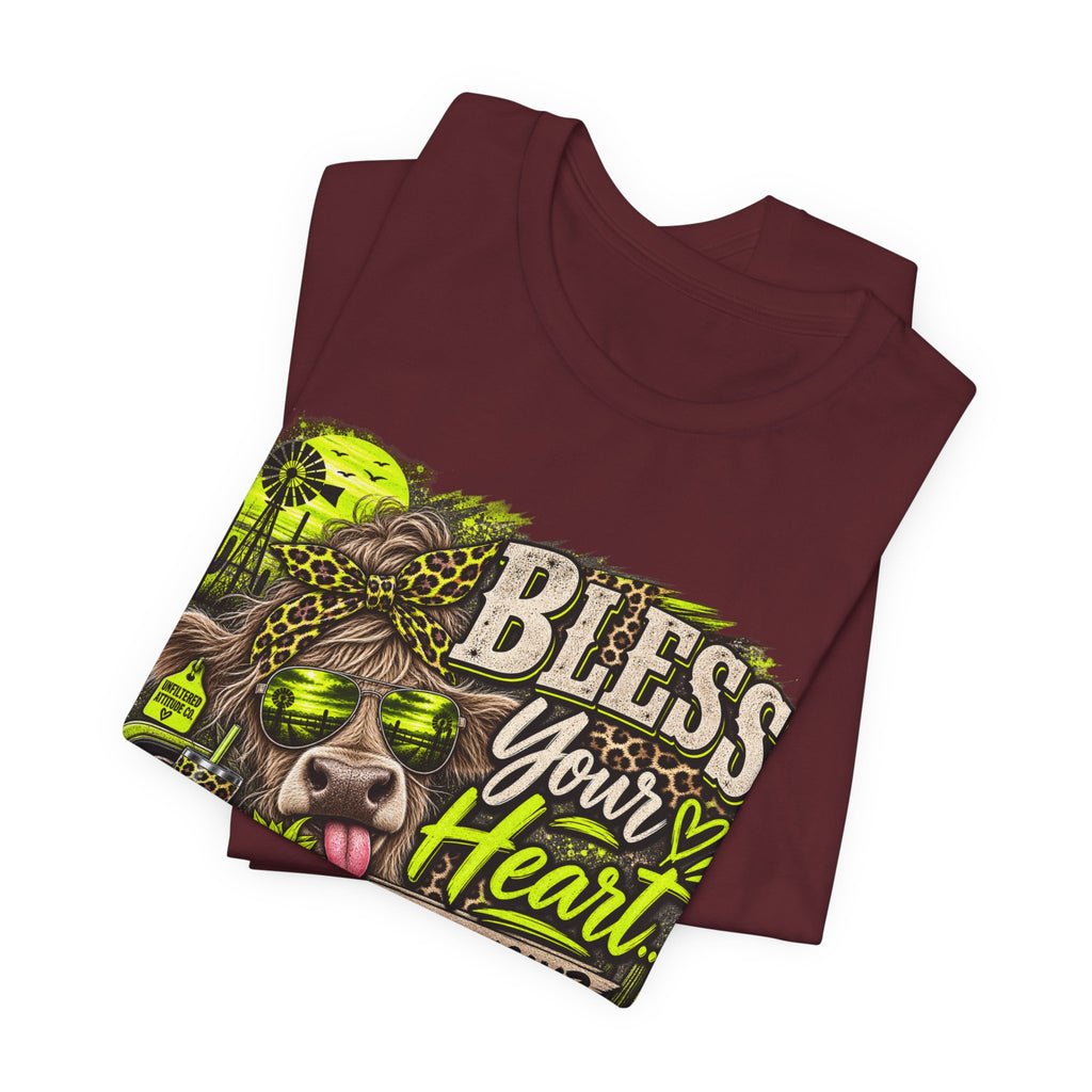 T‑Shirt — "Bless Your Heart... Seriously?" Cow Graphic Tee